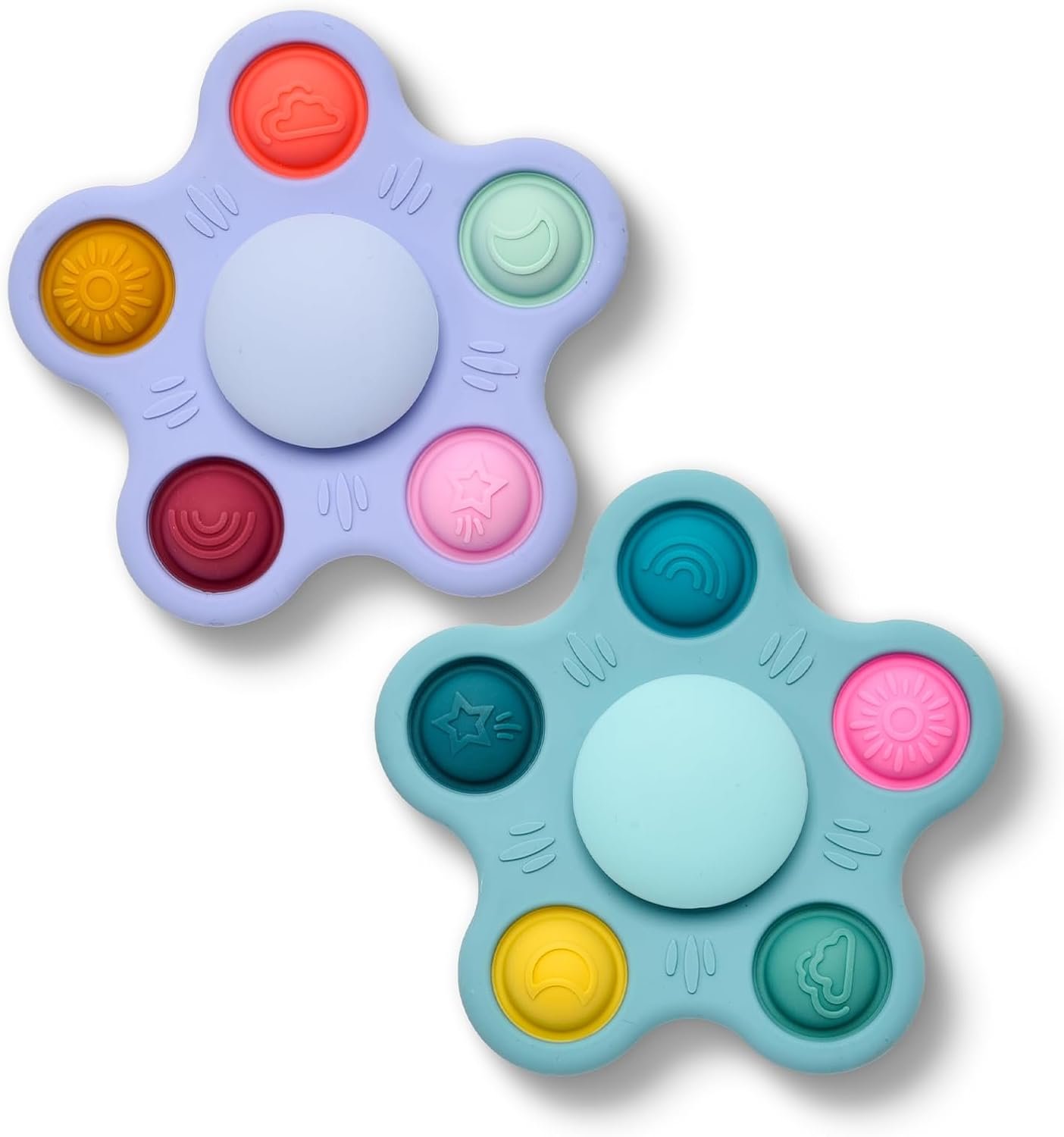 Silicone Suction Cup Spinner Toy for Babies&Toddlers (Sky Style)