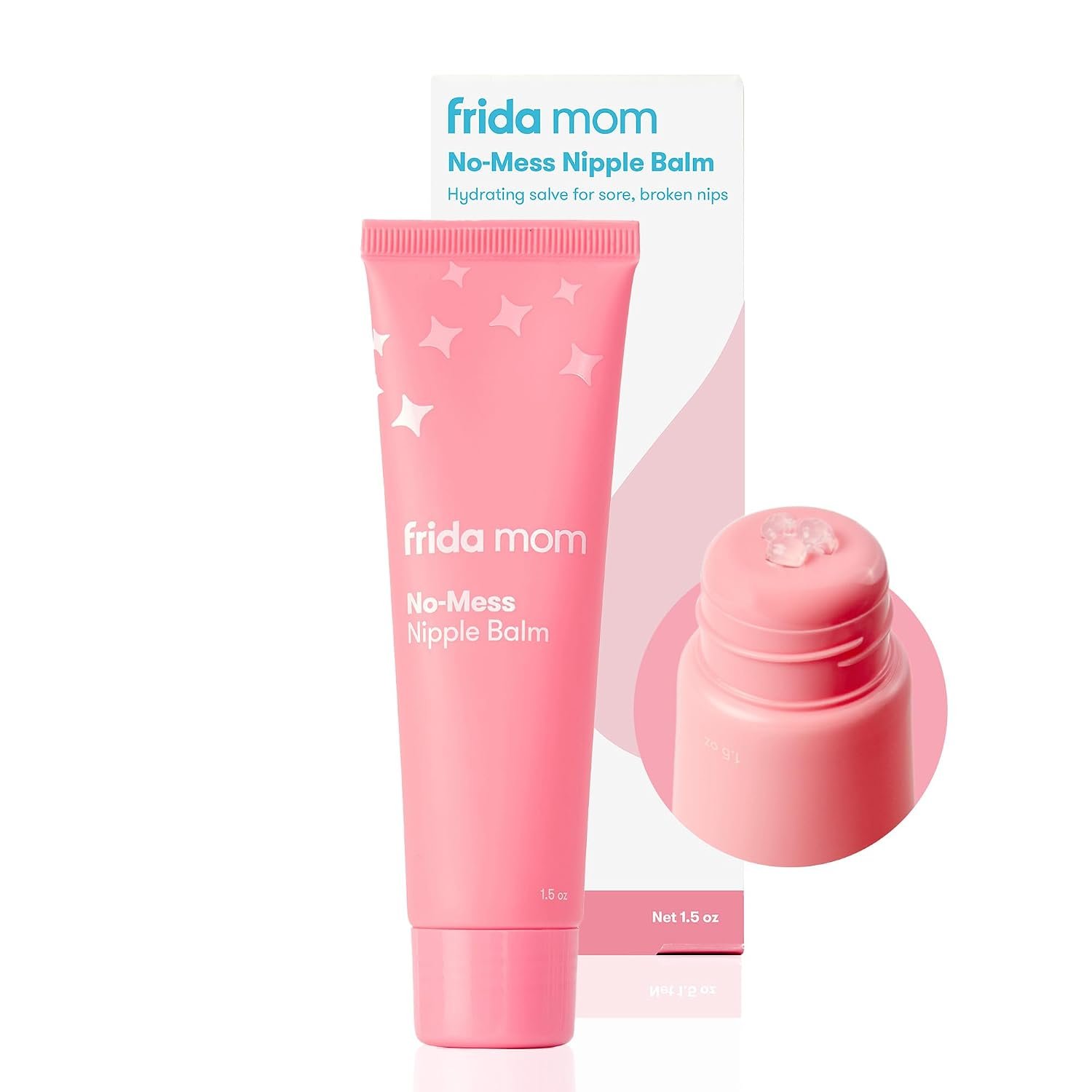 Frida Mom Nipple Cream, No-Mess Balm, Gentle for Baby & Mom, 1.5 fl oz