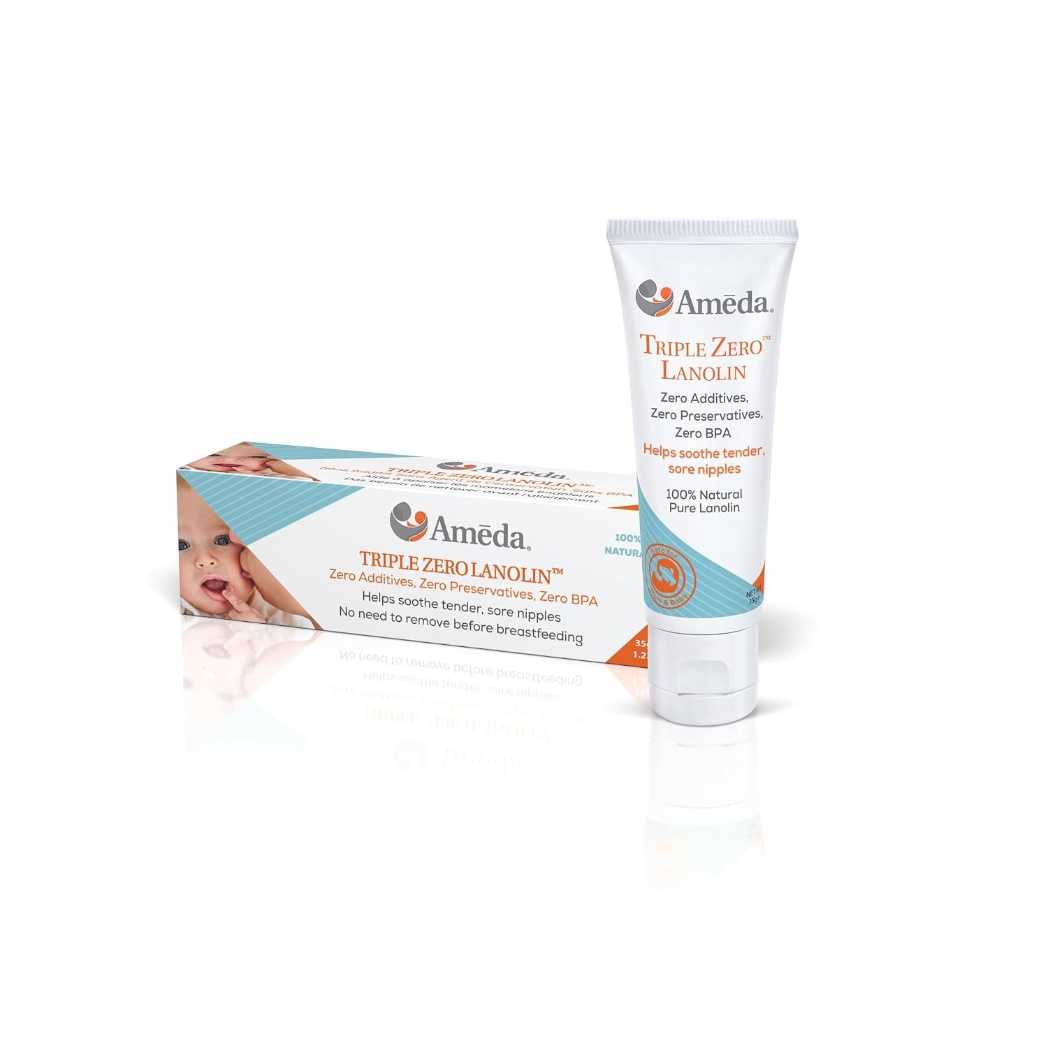Ameda Lanolin Nipple Cream for Breastfeeding | Pure Lanolin | 1.2 oz