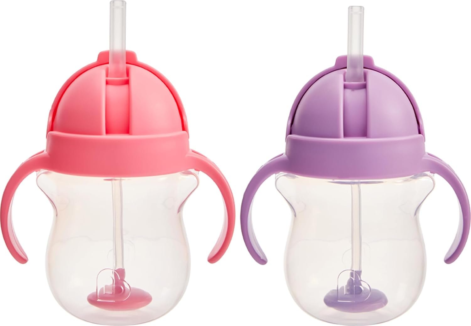 Munchkin Any Angle Sippy Cups, 7 Ounce, 2 Pack, Pink/Purple