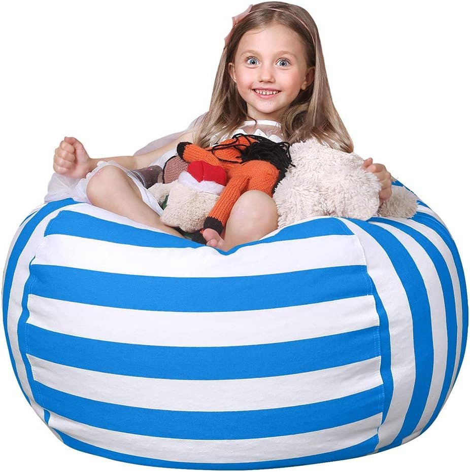 Wekapo Stuffed Animal Storage Bean Bag Chair Cover for Kids