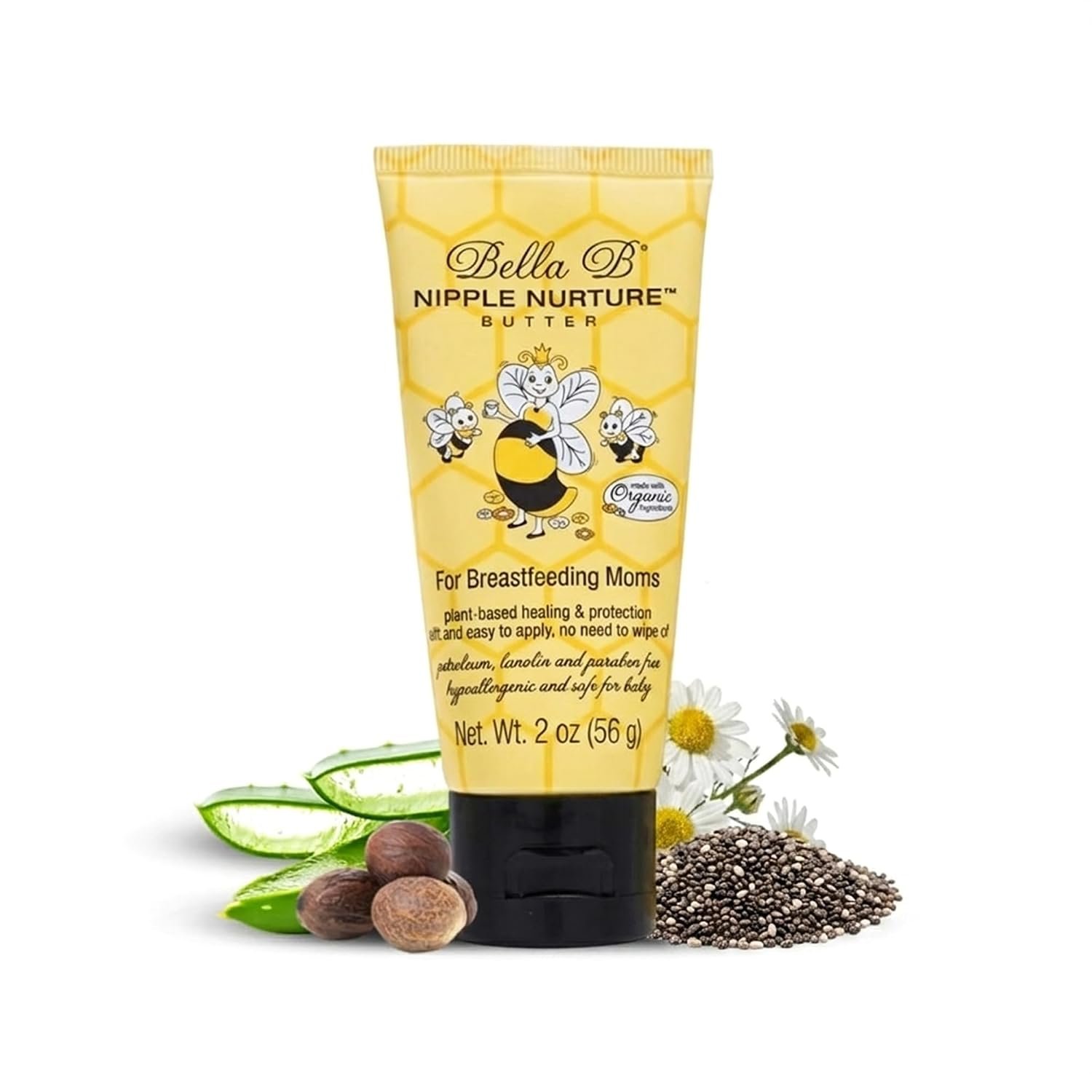 Bella B Nurturing oz – Organic Nipple Cream For Breastfeeding – Natural Nipple Cream For Breastfeeding Organic, Nipple Butter, Fragrance Free, 2 Ounce