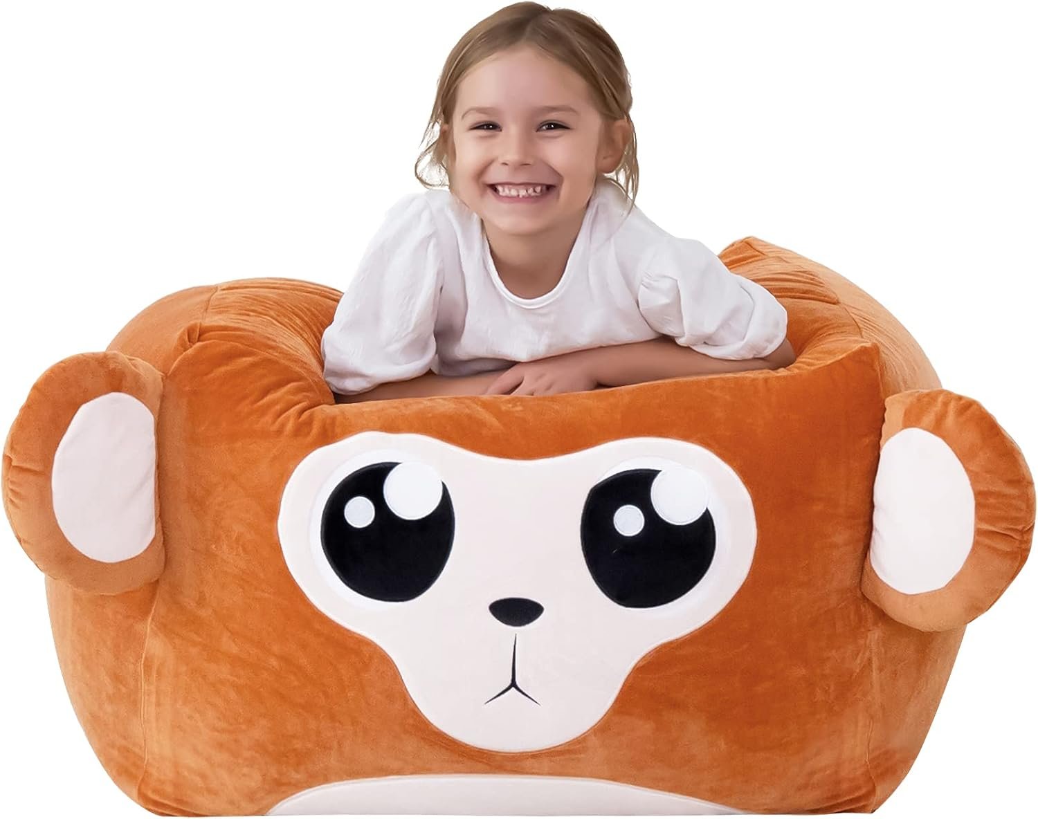 Aubliss Unicorn Stuffed Animal Storage Bean Bag Chair for Kids, Velvet
