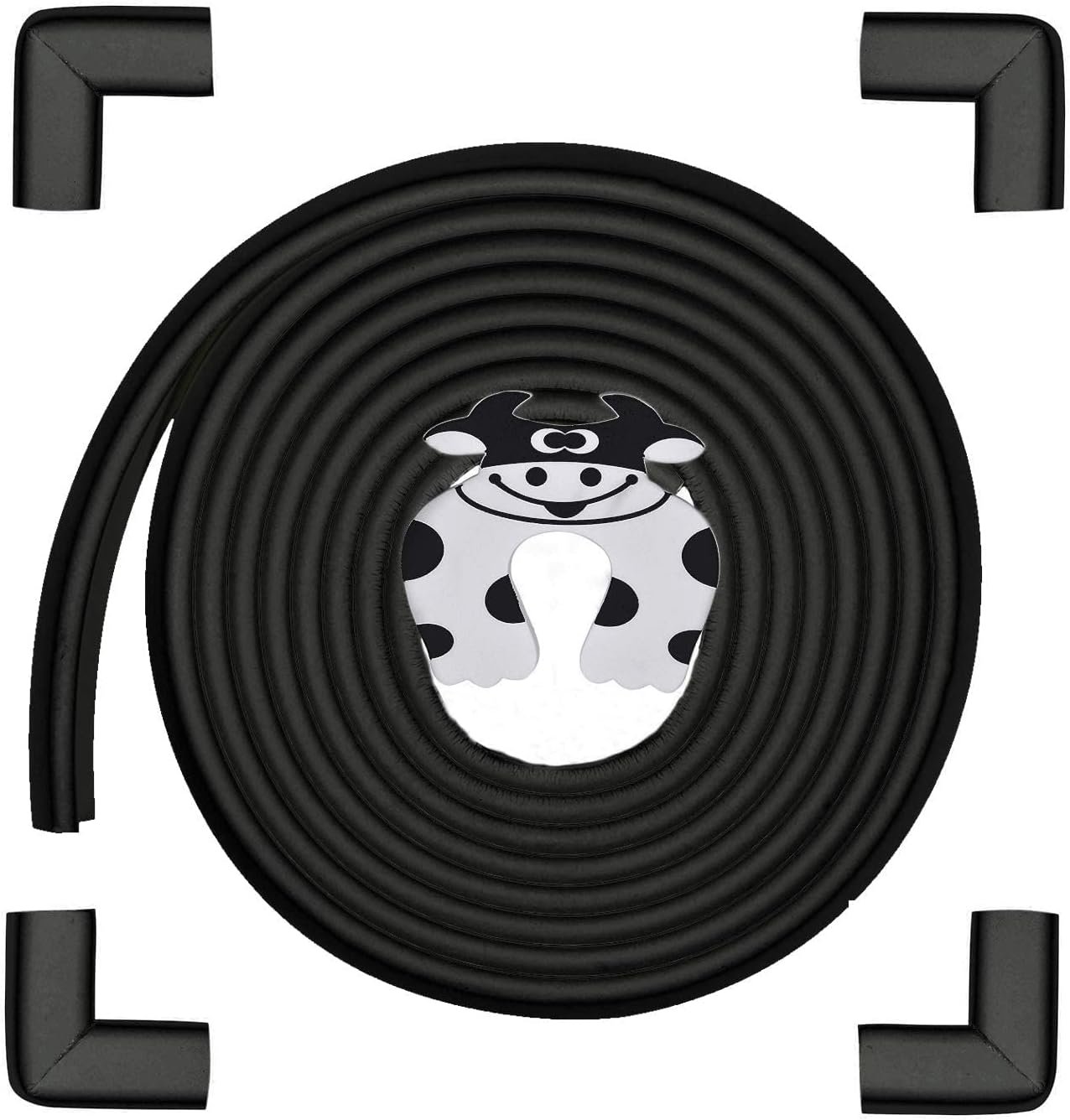 Baby Proofing Edge and Corner Guards, 16.4 ft + 4 Corners, Black