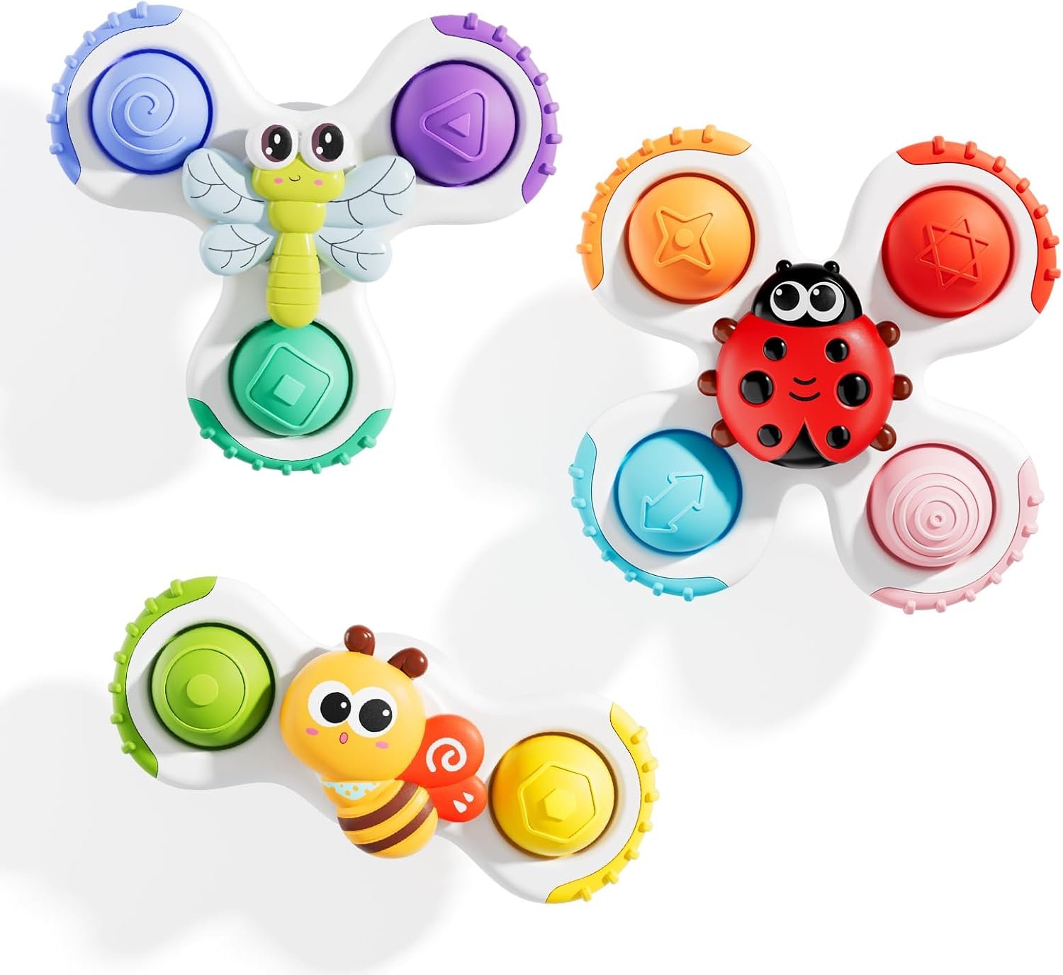 ALASOU Pop Suction Cup Spinner Airplane Travel Toys for 1 Year Old Boy Girl