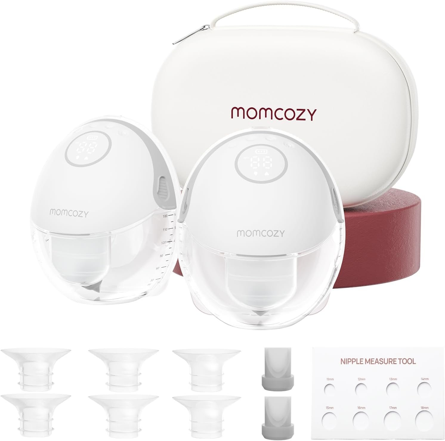 Momcozy Breast Pump Hands-Free Mobile Style Wearable M6 24mm, 2Pcs Gray