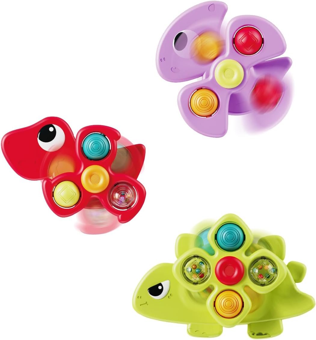 3PCS Dinosaur Suction Cup Toys for 1 Year Old Boys Girls