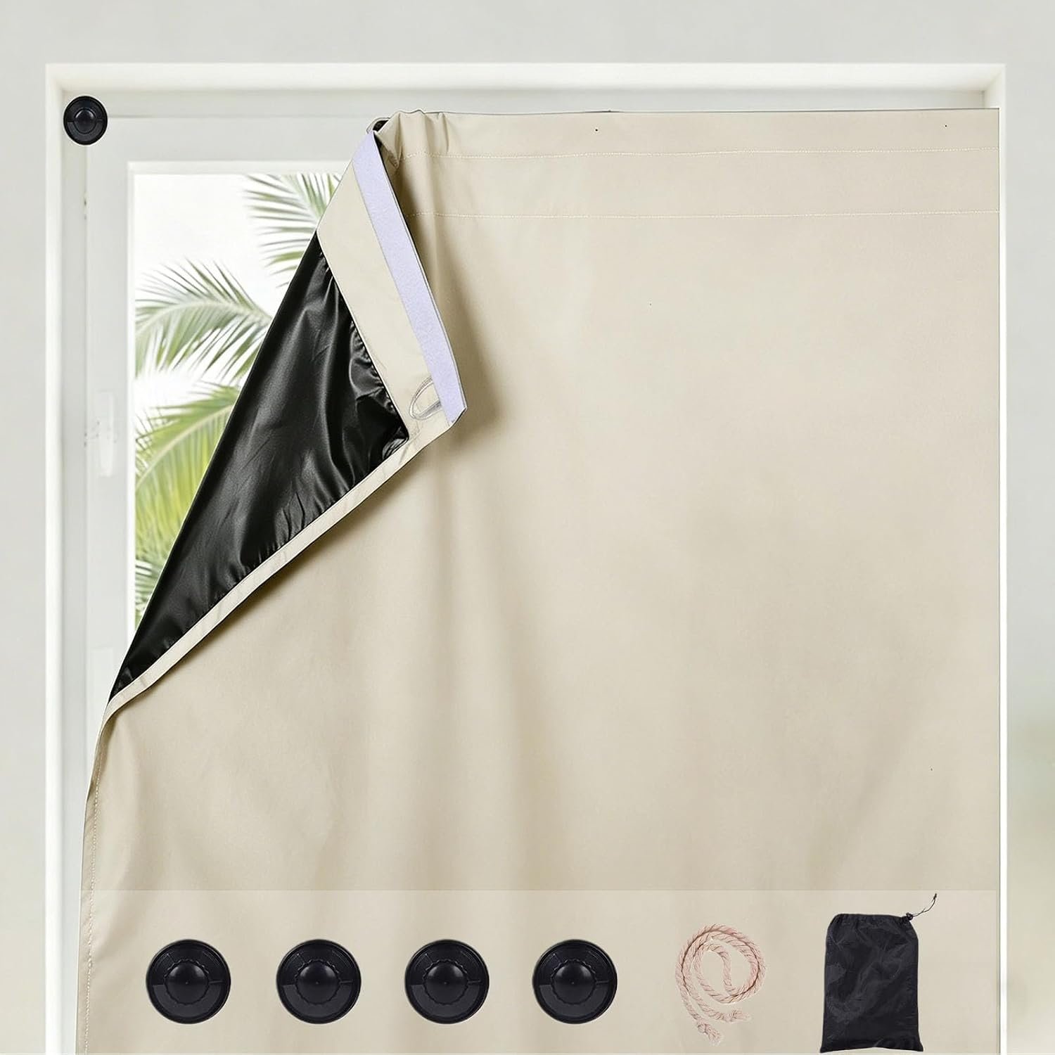 Portable Travel Blackout Curtains No Drill, 3-in-1 Installation