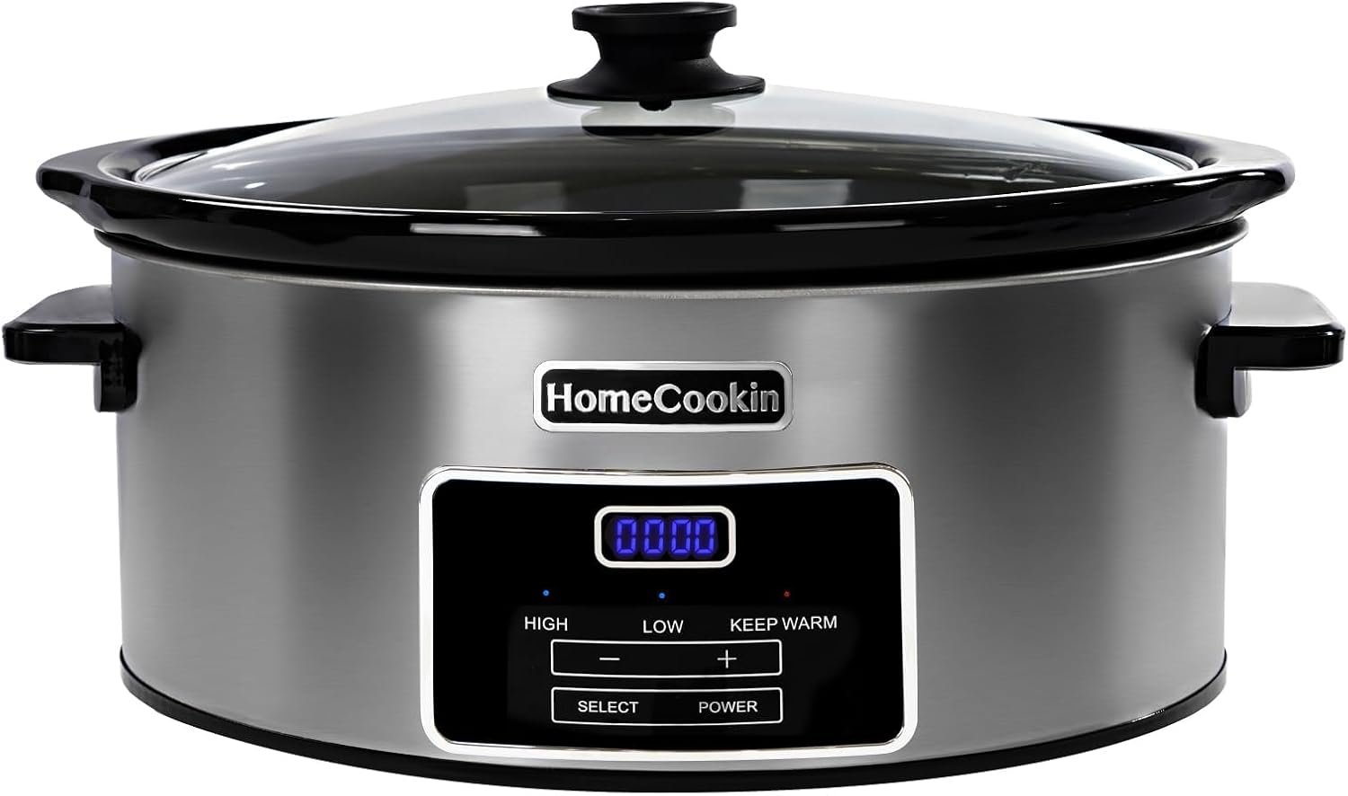 HOMECOOKIN 7-Quart Programmable Slow Cooker with Keep Warm Setting, Digital Timer – Perfect Kitchen Small Appliance for Family Dinners – Large Enough to Serve 8+ People