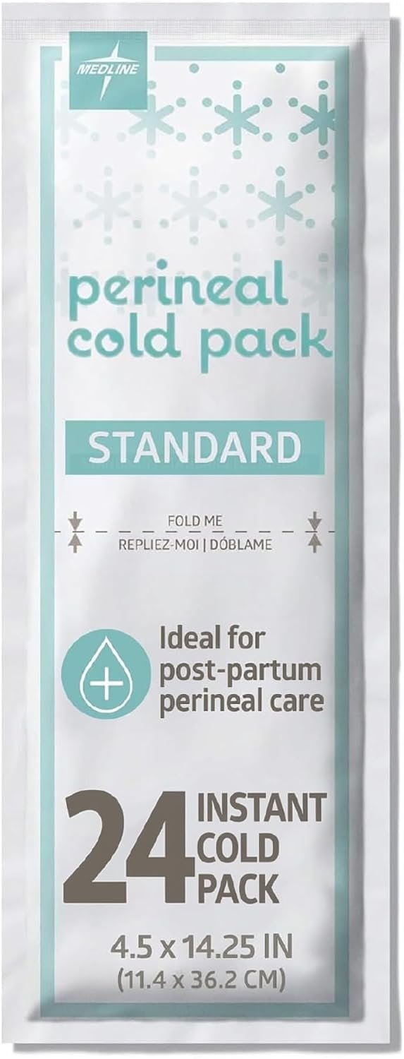 Medline Perineal Cold Packs for Postpartum Care (24 Count) Each Absorbent Pad is 4.5″ x 14.25″ Perfect for your After Delivery Postpartum Essentials Kit