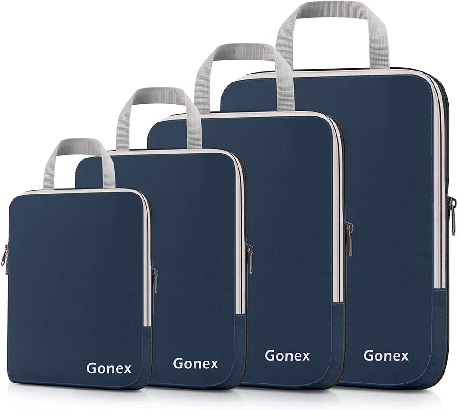 Gonex Compression Packing Cubes, 4-Piece Expandable Travel Organizers