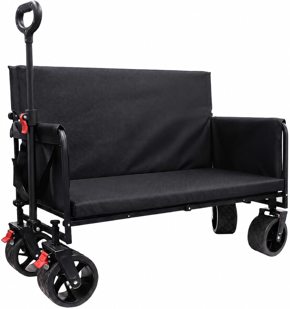 Collapsible Foldable Wagon Cart with Wheels 240L Capacity Folding Sports Wagons, 560LBS Load Large 3-in-1 Grocery Heavy Duty Carts for Sand, Beach, Camping, Fishing