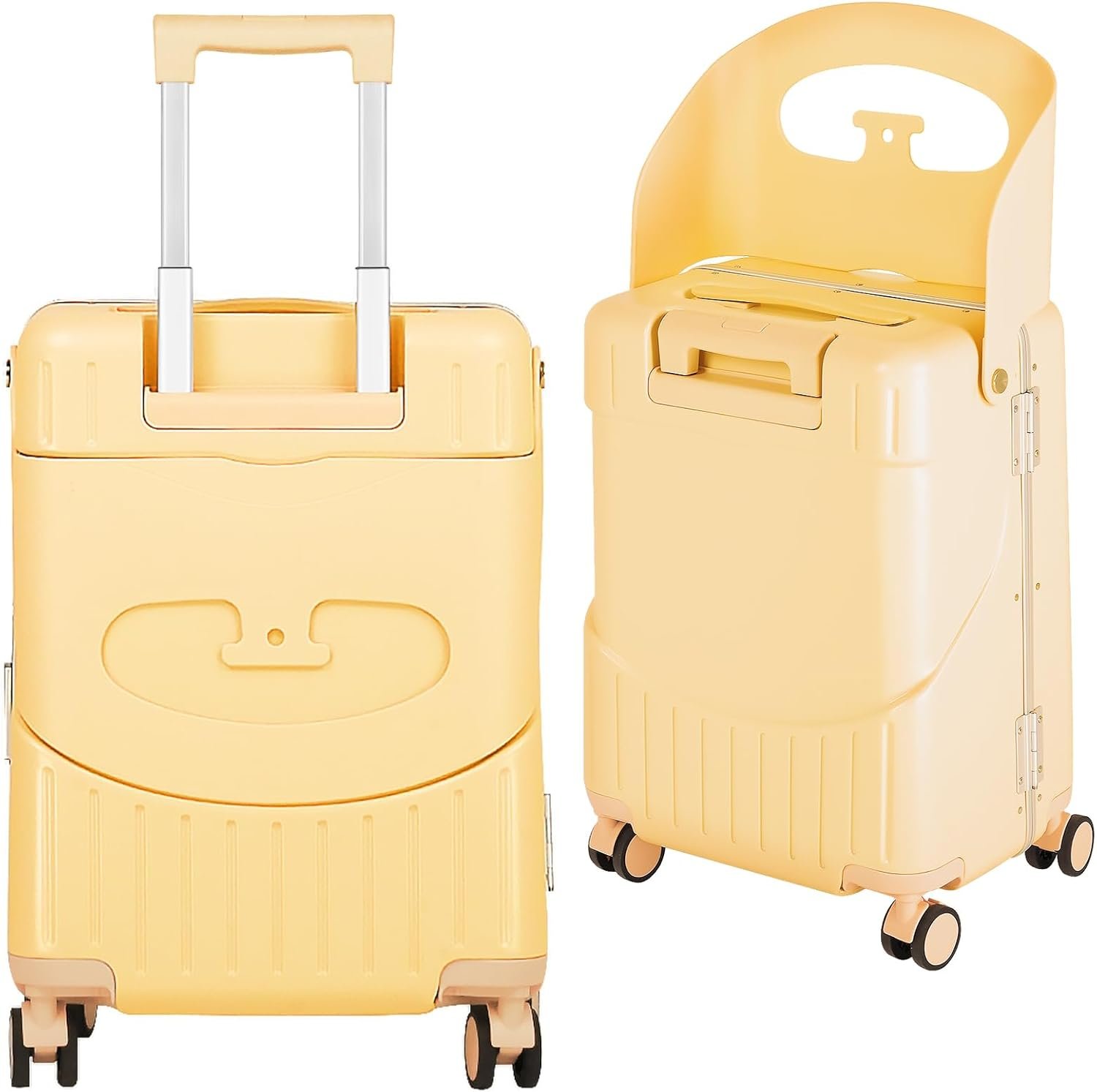 20″ Carry On Luggage with Seat, Ride On Suitcase for Kids, TSA Lock