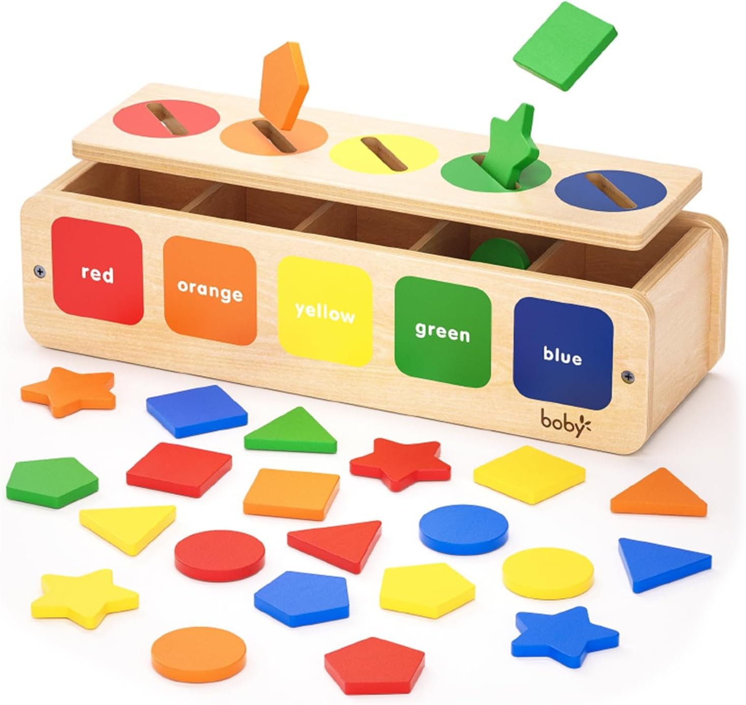 Dailyfunn Montessori Toys Color&Shape Sorting Learning Matching Box for Baby Toddlers 1-3 Year Old