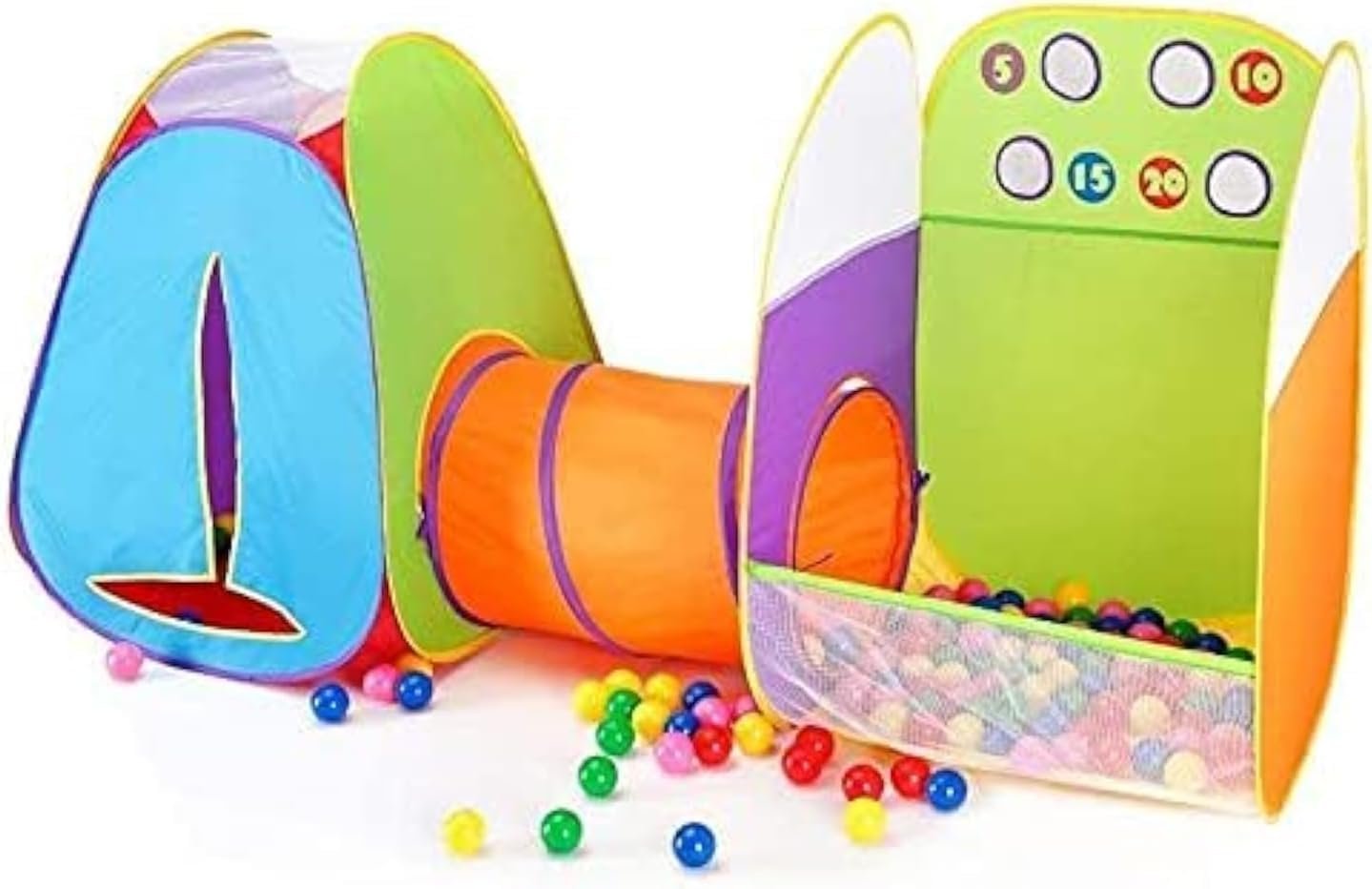 Alvantor® Kids Tent Play Tents & Tunnel 3-in-1 Pop Up Tent with Tunnel Ball Pit Indoor/Outdoor Tents Fun Toss It Game Zone Playhouse for Children (Include 4 Balls)