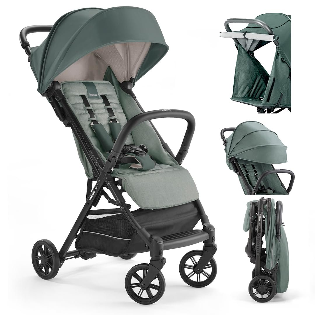 Inglesina Quid 2 Stroller – Elephant Gray – Ultra Compact Lightweight Travel Stroller, Babies and Toddlers, Airplane Overhead, Foldable, Reclining Seat, Collapsible Canopy, 3 Months – 50 lbs, BPA Free