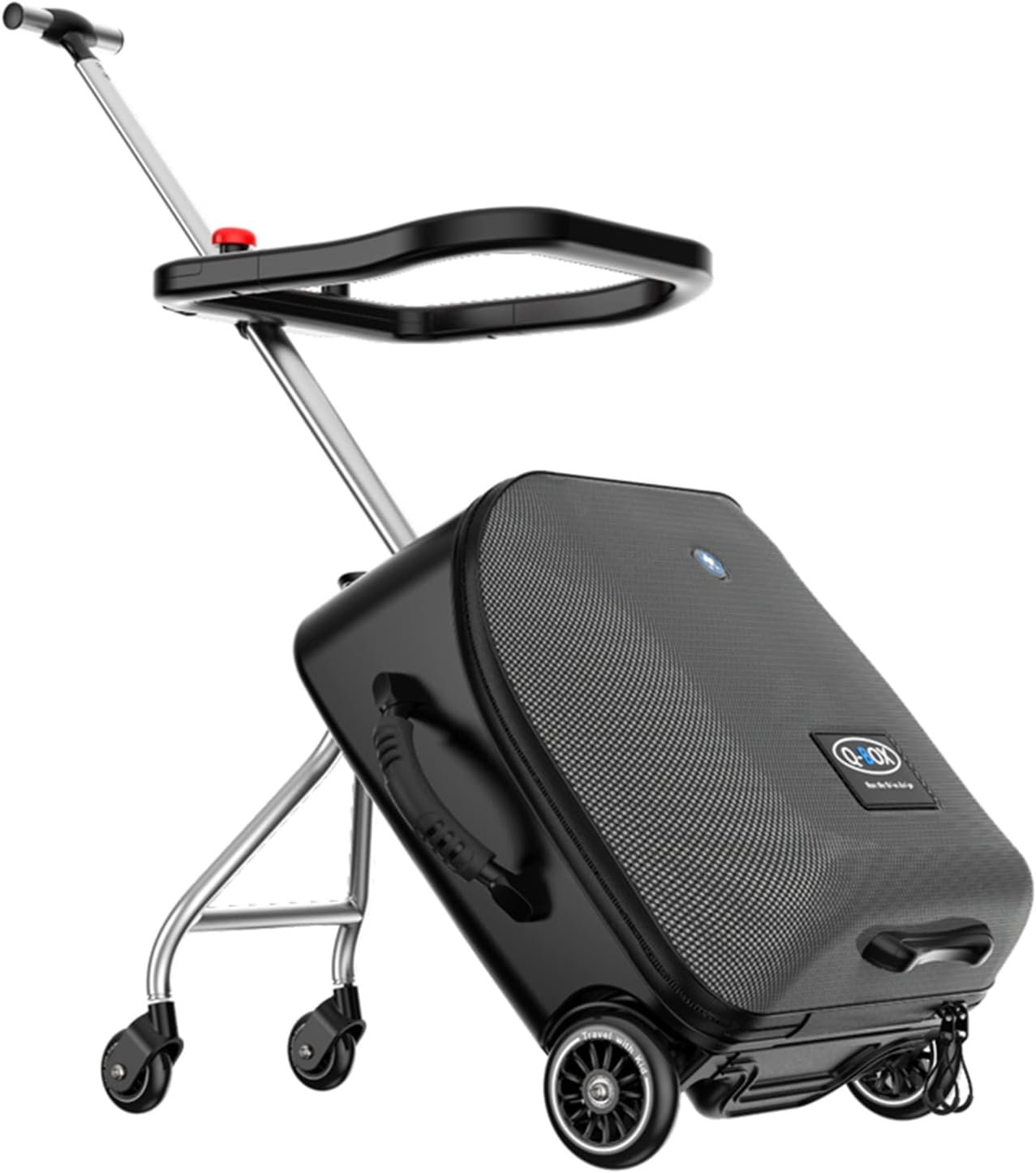 LemoHome Expandable Luggage with Spinner Wheels,Large Suitcases with Child Seat Design,Hard Luggage for Women and Men,20 inch Hardside Carry on Luggage for Travel (Black)