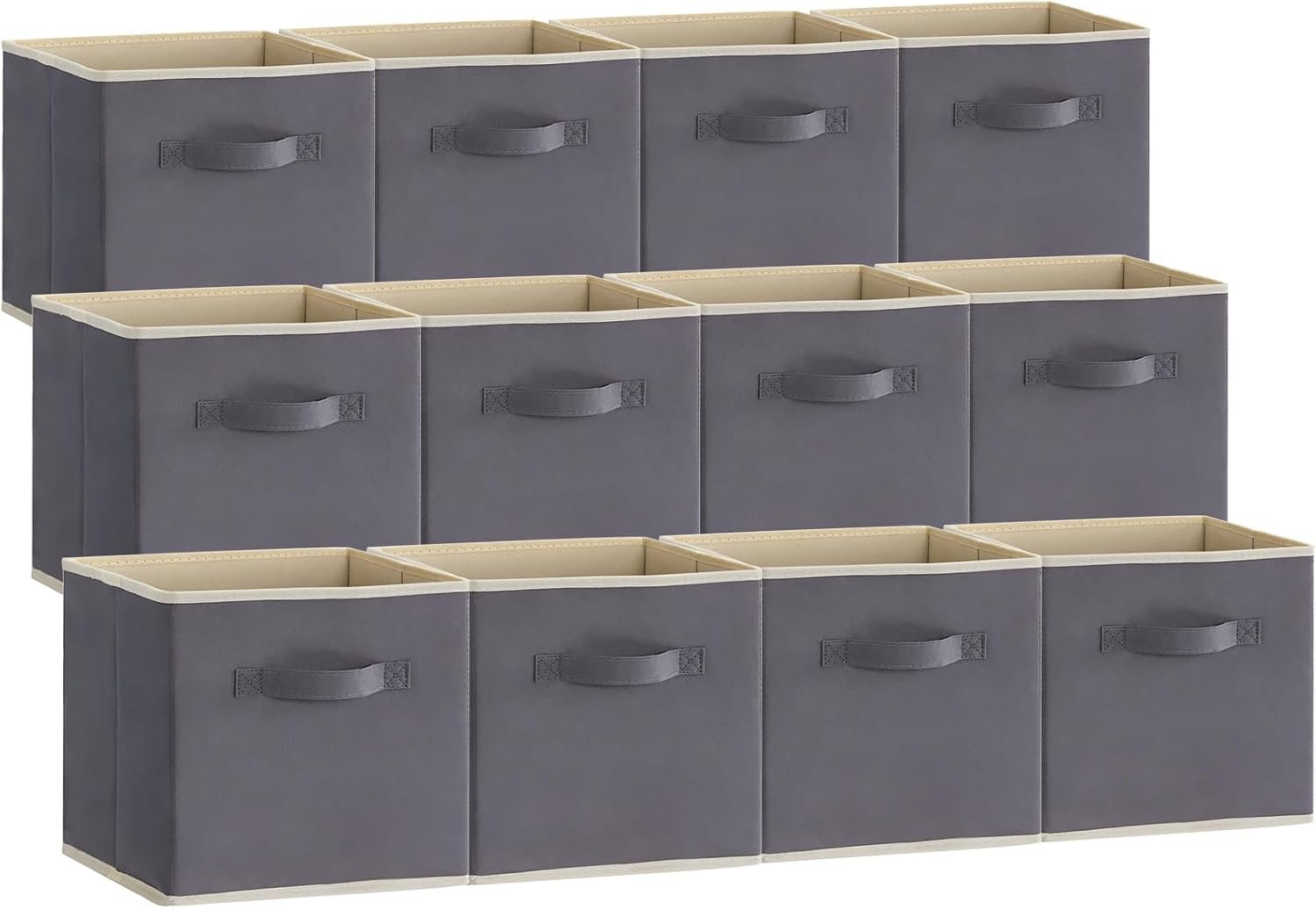 Lifewit Storage Cubes, 13 Inch Organizer Bins, 36L Gray, 12 Packs