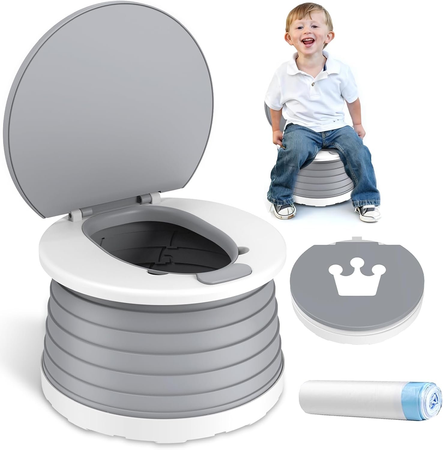 Portable Potty for Toddler Travel Foldable Car Potty Seat for Boys Girls