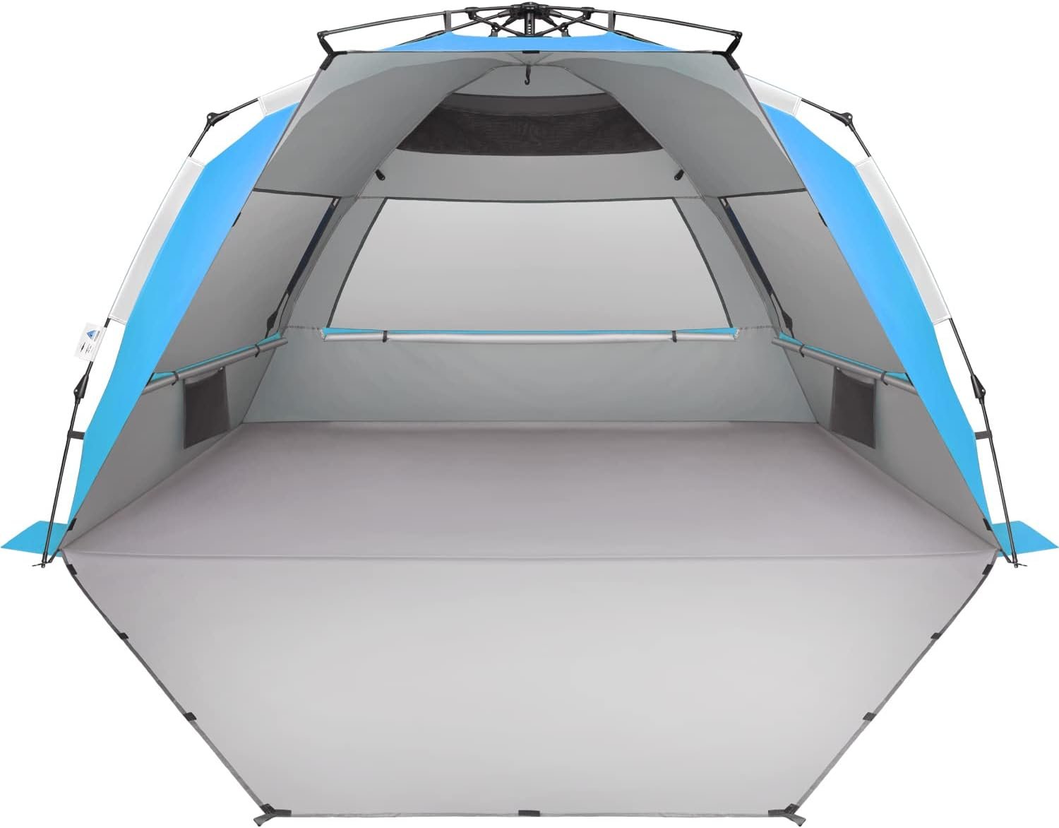 Oileus XX-Large 5-6 Person UV Pop-Up Beach Tent, Blue