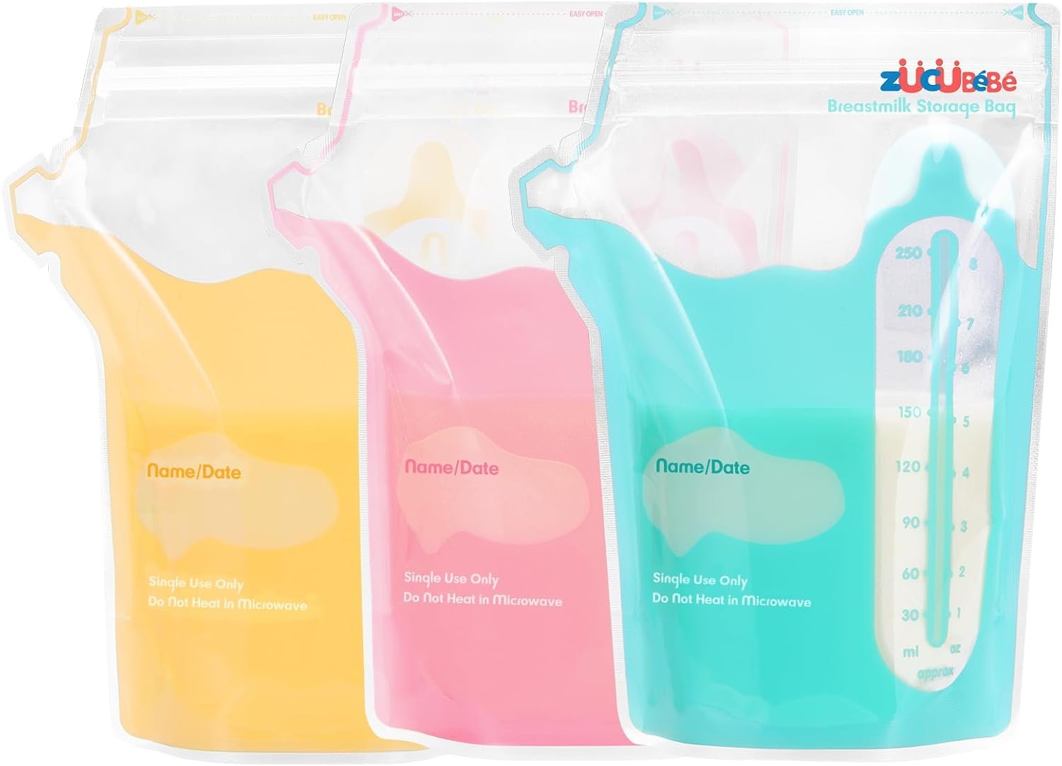 Breastmilk Storage Bags(360 Count)，8oz Milk Storage Bags for Breastfeeding，BPA Free with Easy Pour Spout, Self Standing, for Refrigeration and Freezing