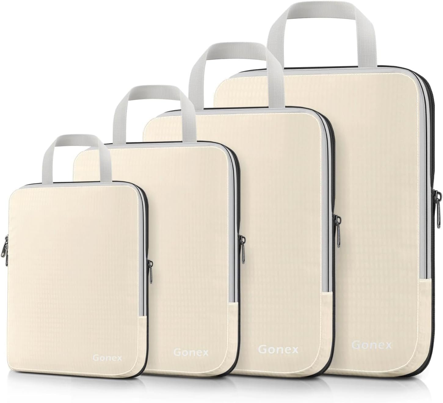 Gonex Compression Packing Cubes, 4-Piece Expandable Travel Organizers
