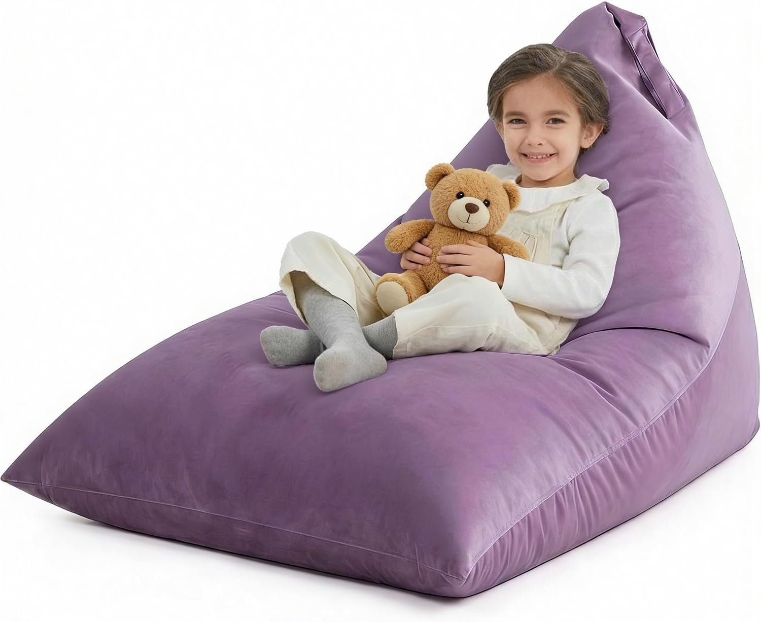 Stuffed Animal Storage Bean Bag Chair Cover, 400L, Purple
