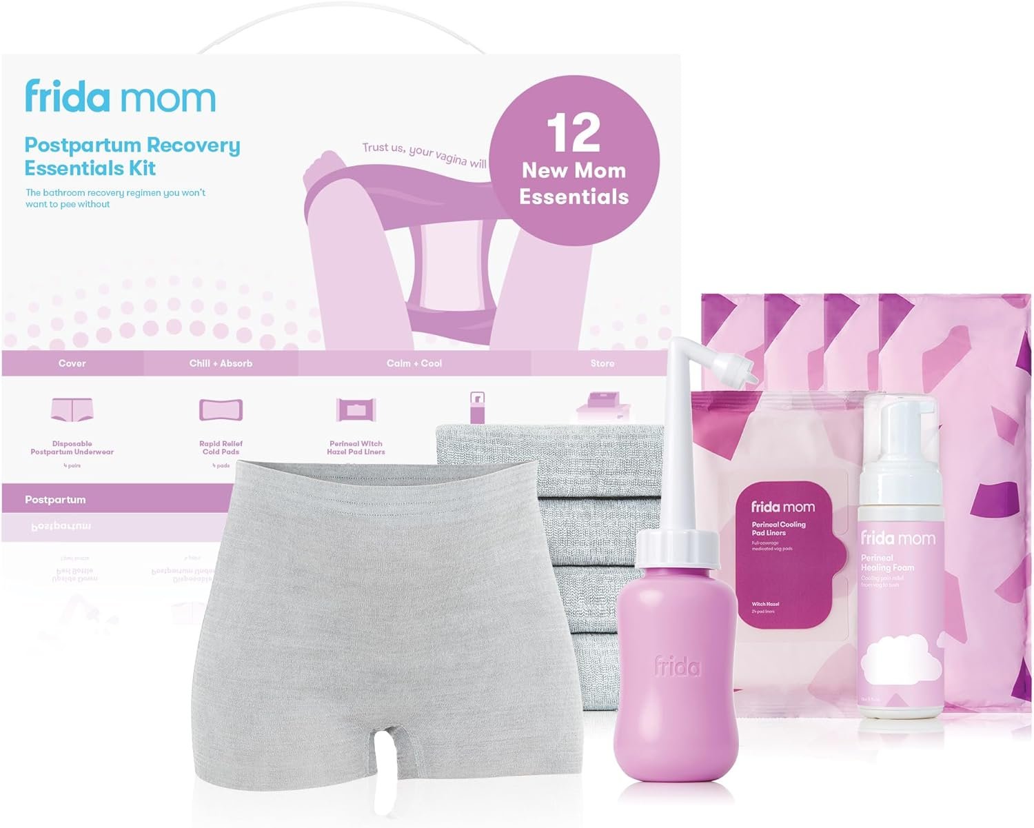 Frida Mom 11pc Postpartum Essentials Kit, Hospital Bag Basics for New Mom
