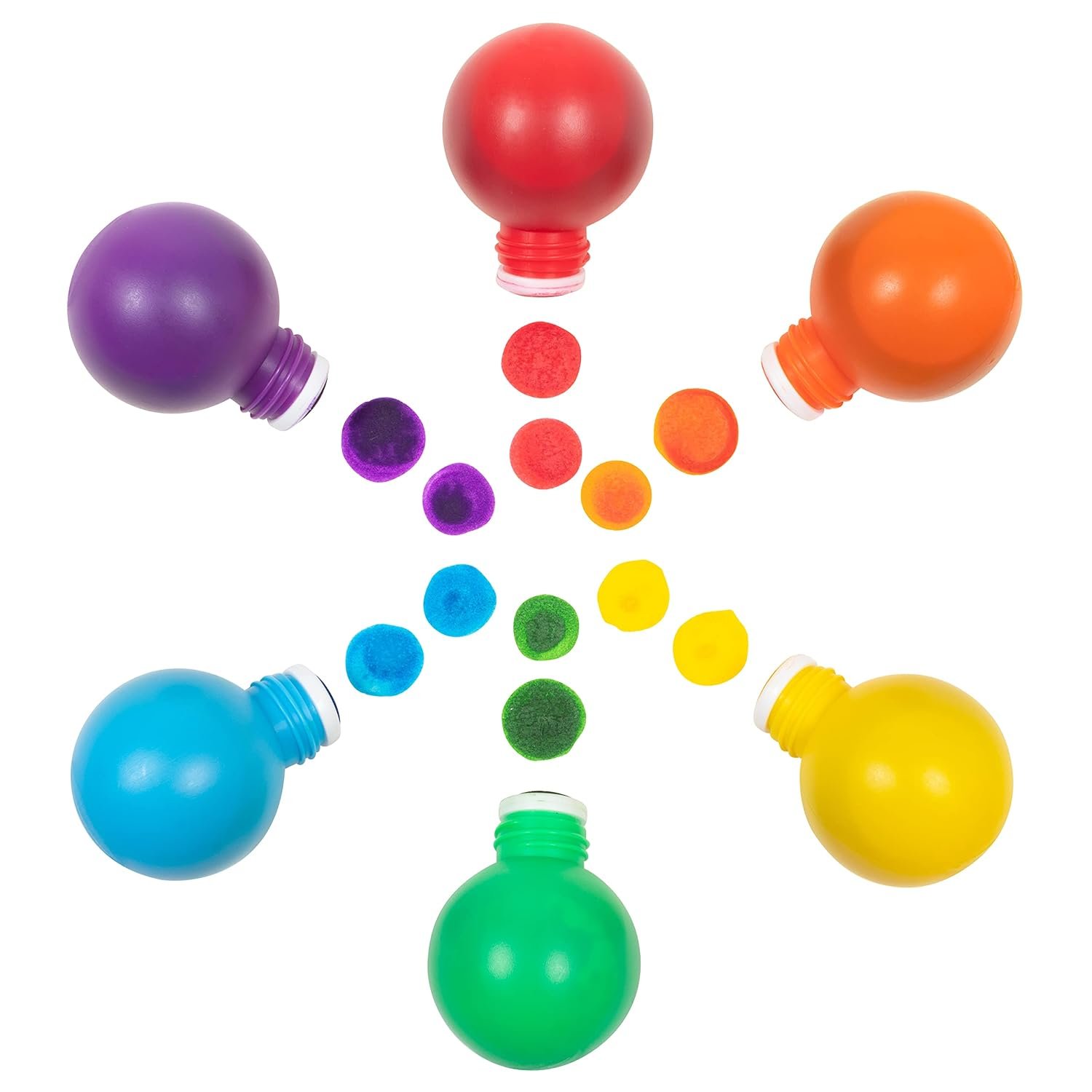 READY 2 LEARN Doodle Dabbers Dot Markers, Set of 6 Washable Colors