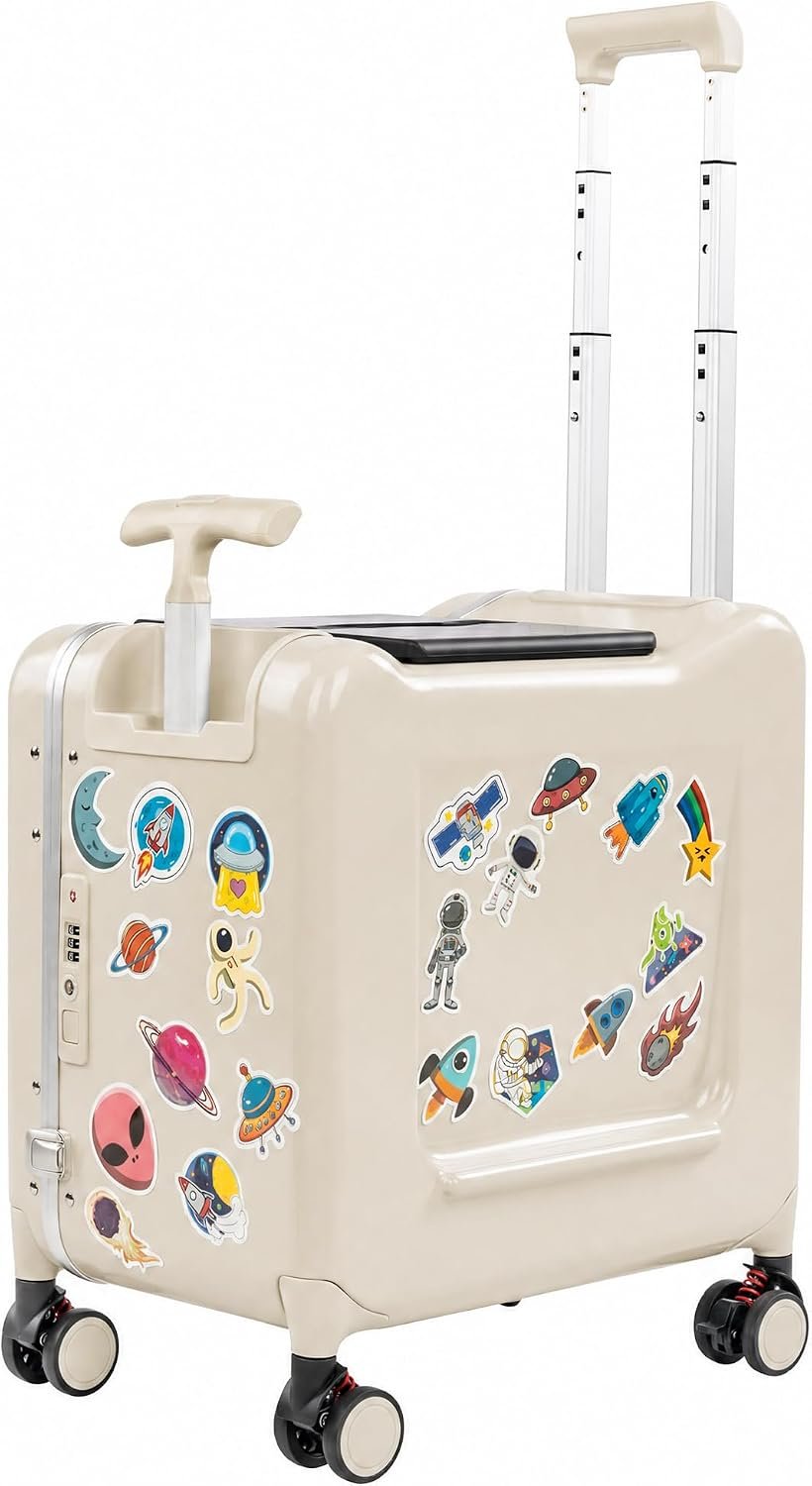 20″ Ride-On Suitcase for Kids Lightweight Carry-On Luggage with Detachable Seat&Dual Telescoping Handles&360°Silent Spinner Wheels & TSA Lock