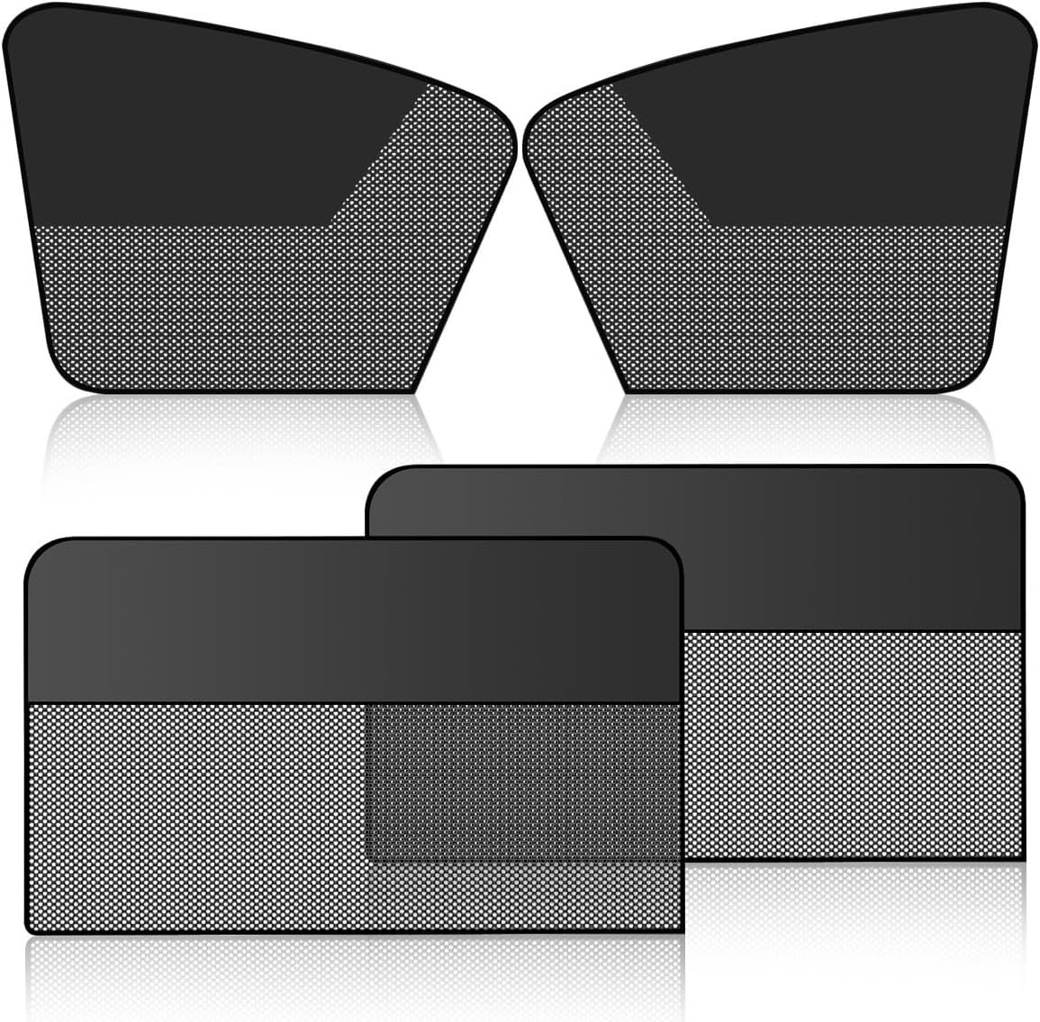 Car Front&Rear Side Window Sunshade, Mesh Sun Protection Cover,4PCS