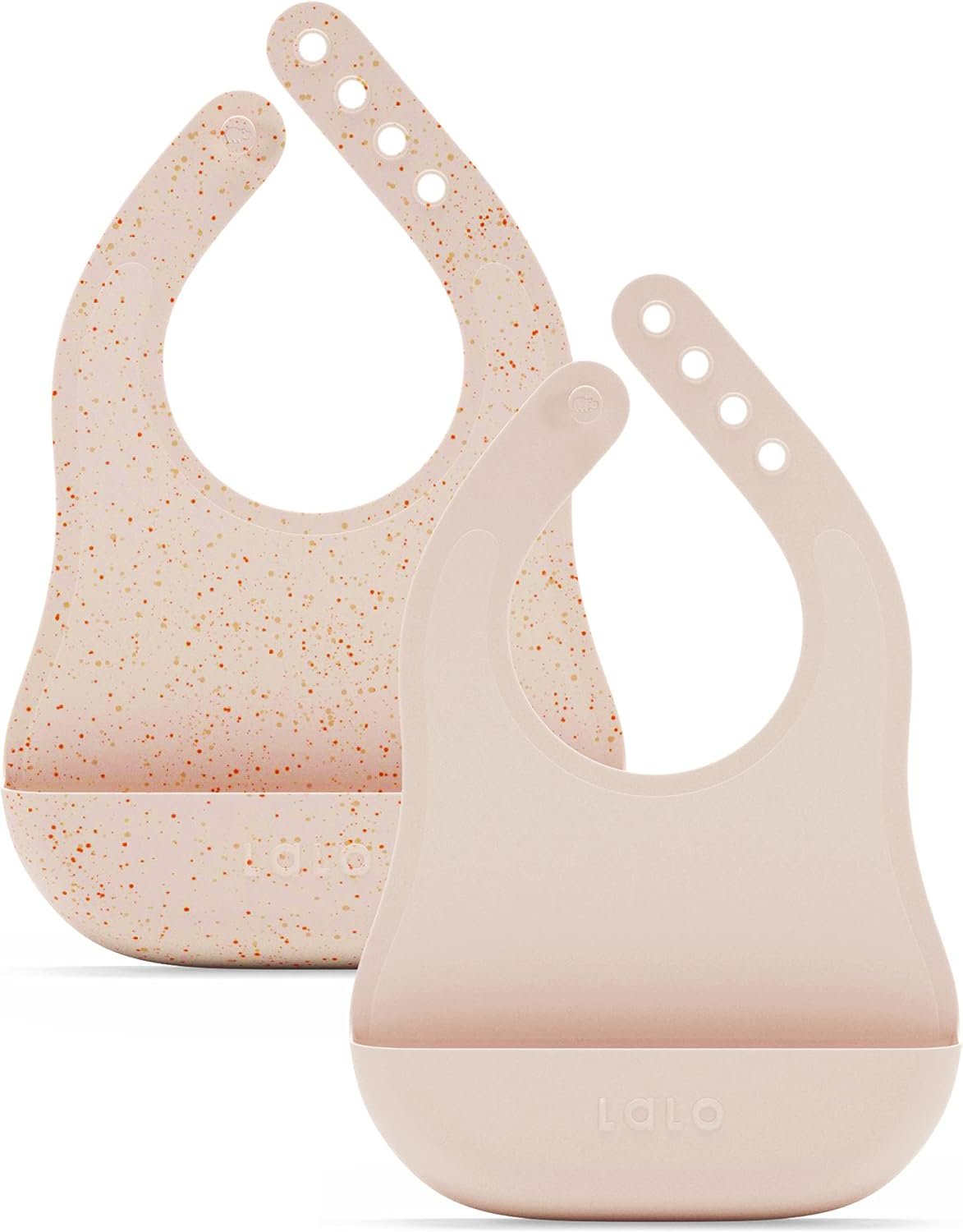 Lalo The Bib, Adjustable Non-Toxic Silicone Baby Bib with Food Catcher