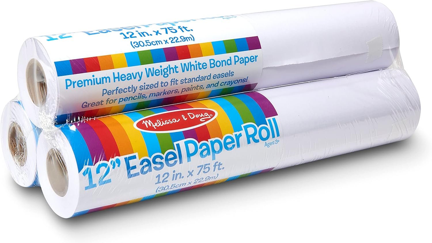 Melissa & Doug Tabletop Easel Paper Roll 3-Pack Art Supply Set