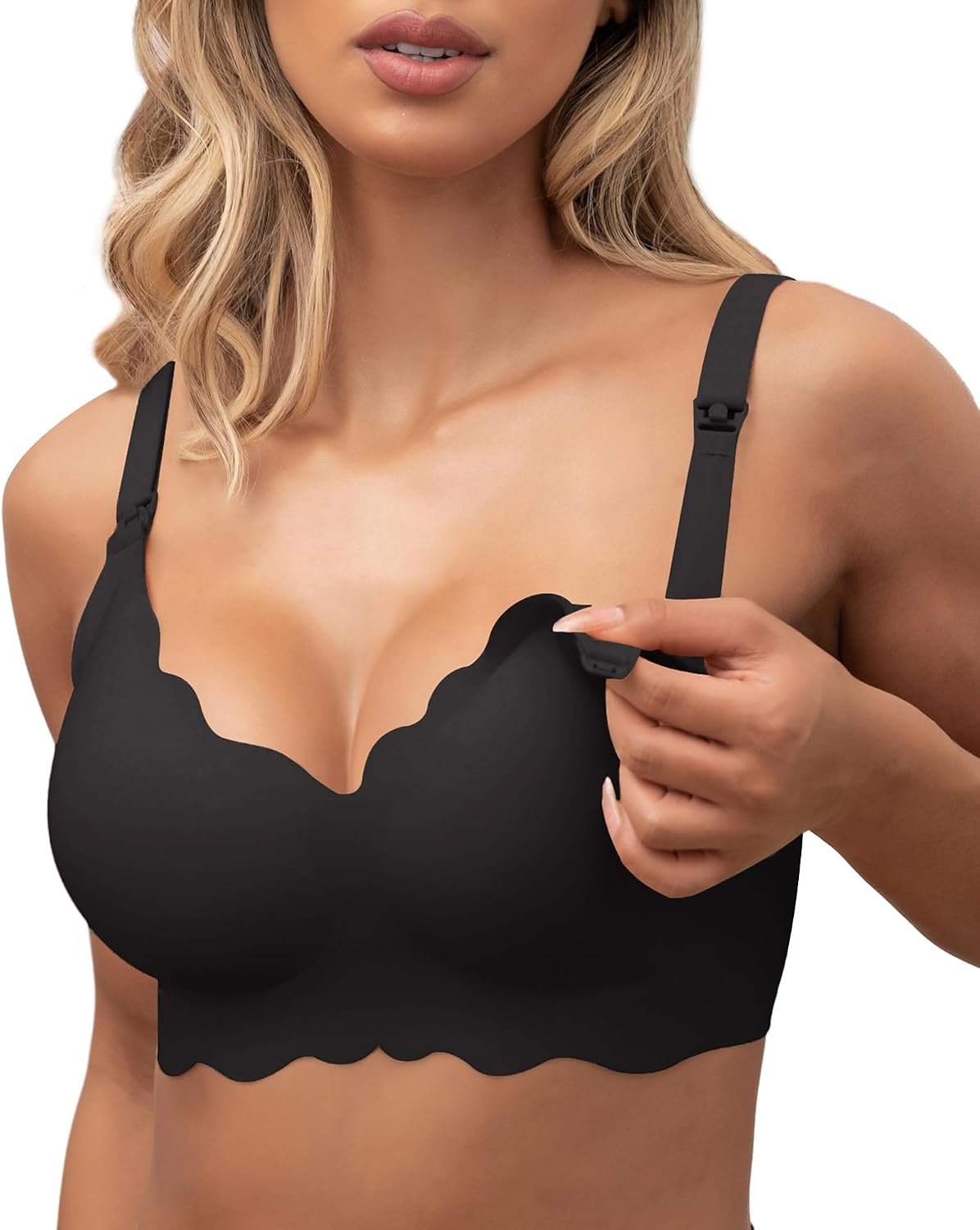 As Fairy Scalloped Nursing Bra Wireless Jelly Support Maternity Bra