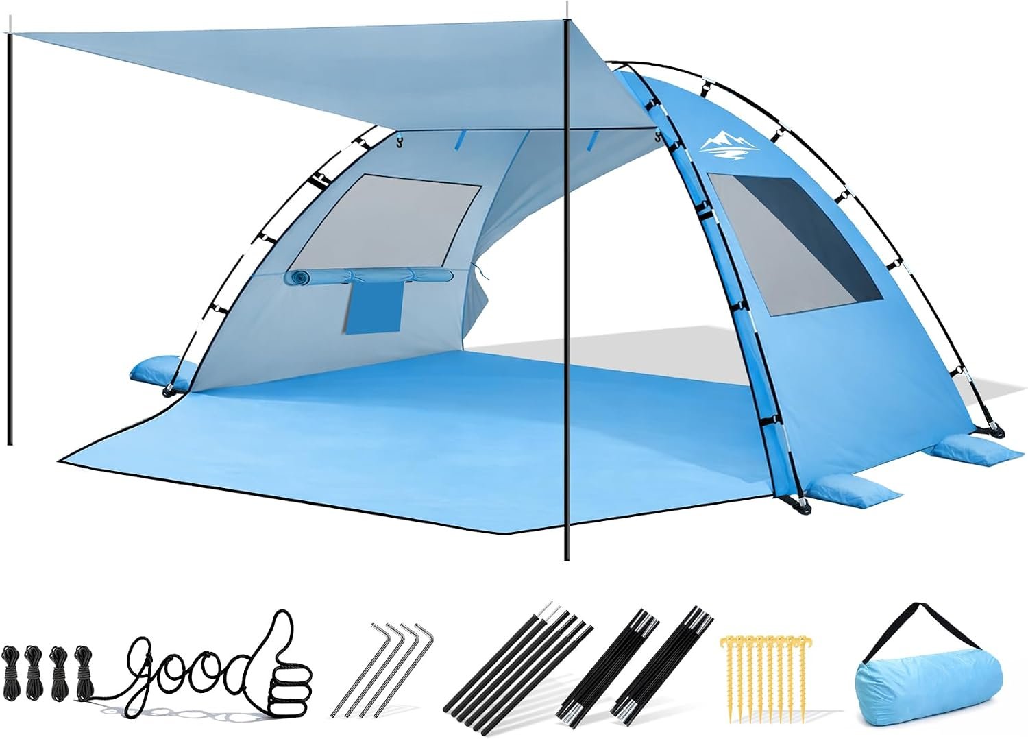 Purebox Beach Tent Sun Shelter with Canopy for 3-4 Person UPF50+