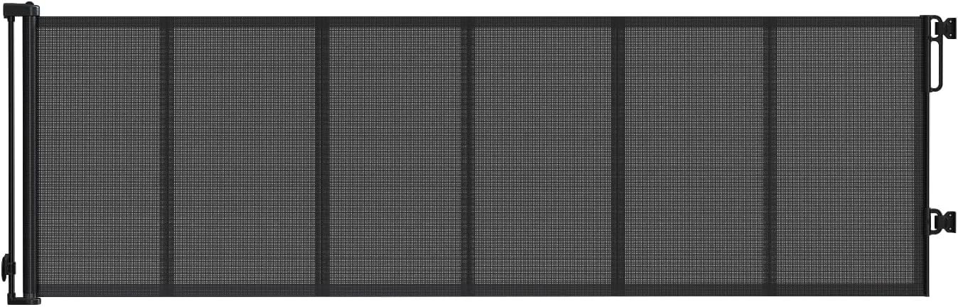Upgraded 200 inch Retractable Baby Gates Extra Wide with Reinforced Strip Design to Prevent Crawling Through, 13 Foot Retractable Dog Gate, No Drilling, Retractable Gate for Indoor/Outdoor