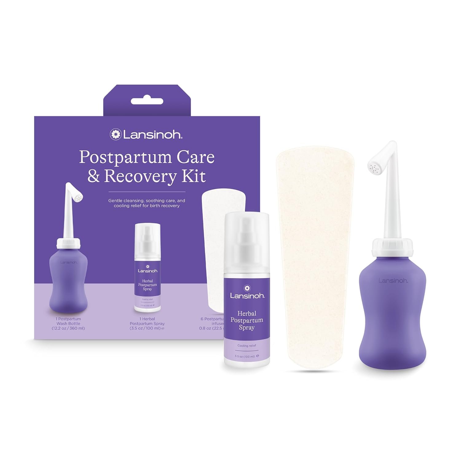 Lansinoh Postpartum Recovery Essentials Kit, 8-Piece