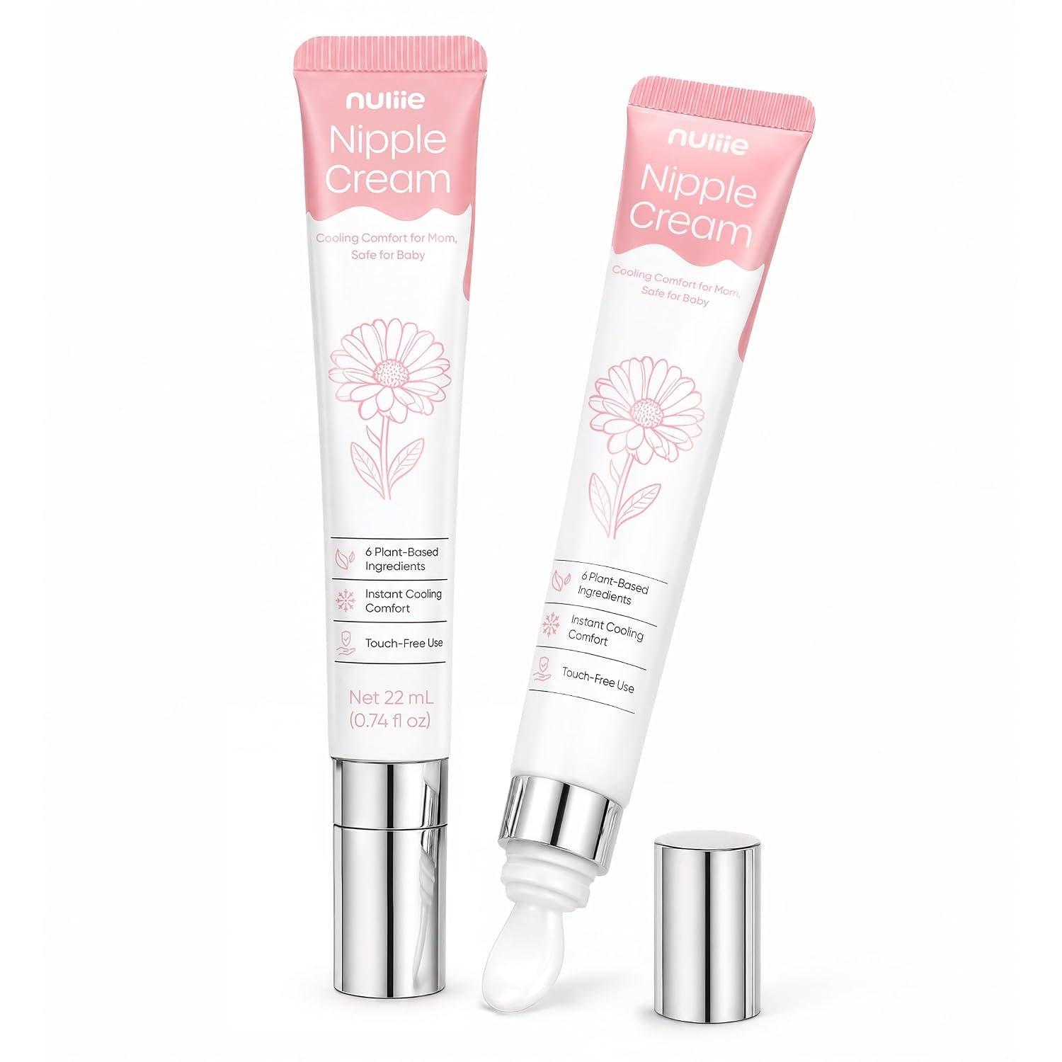 Nuliie 2-Packs Nipple Cream for Nursing, with Ceramic Applicator,1.48 fl oz