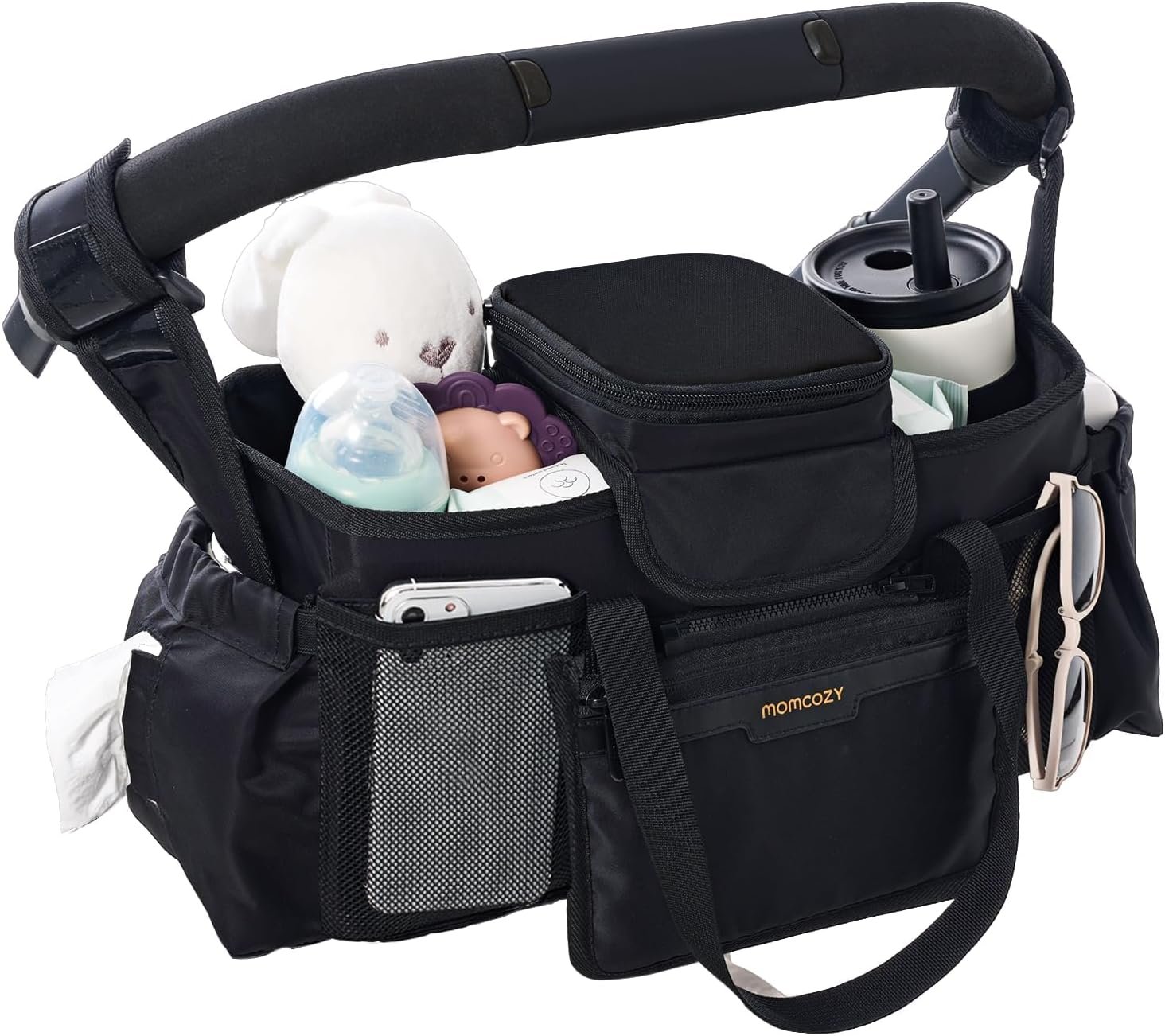 Momcozy Extra-Large Stroller Organizer Max with 2 Insulated Cup Holders