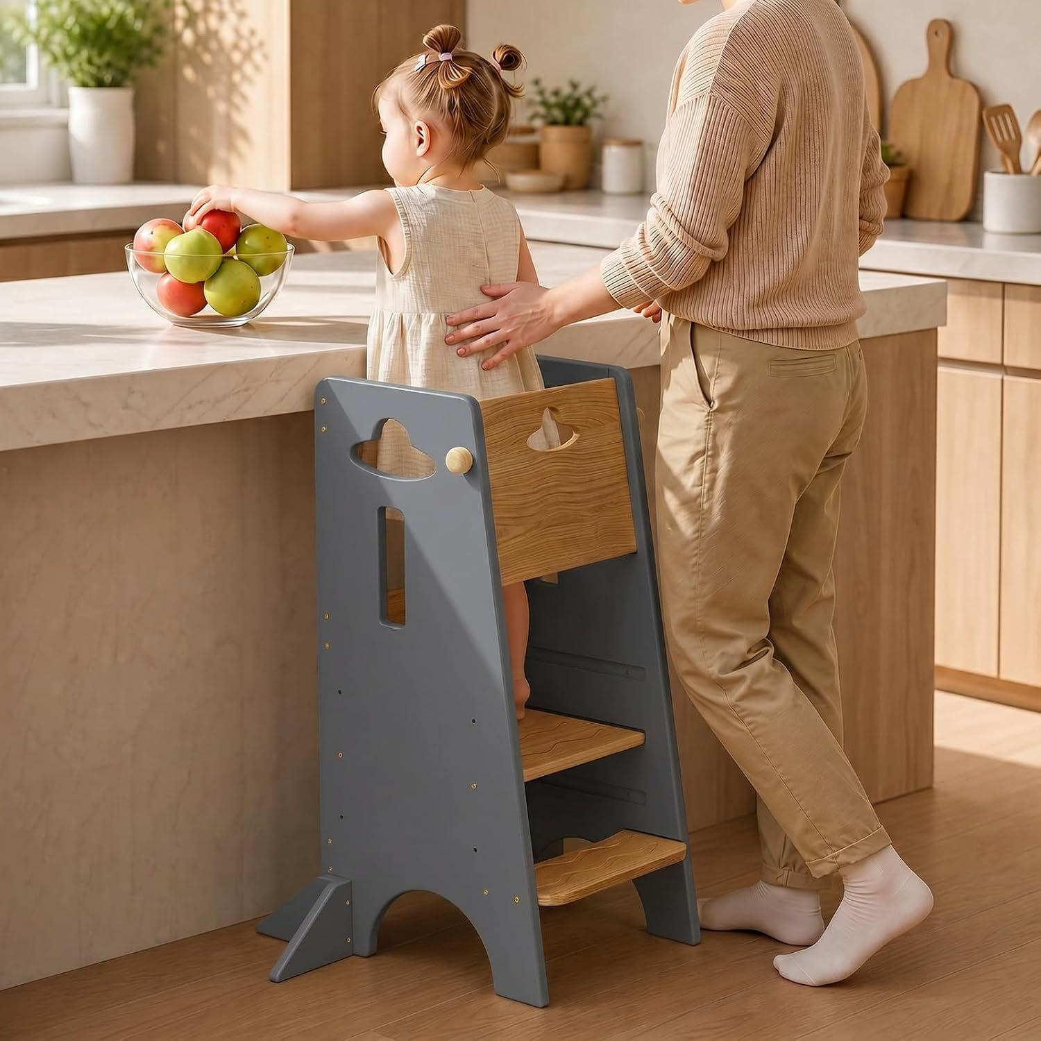 COSYLAND Adjustable Toddler Standing Tower Stable Toddler Step Stool