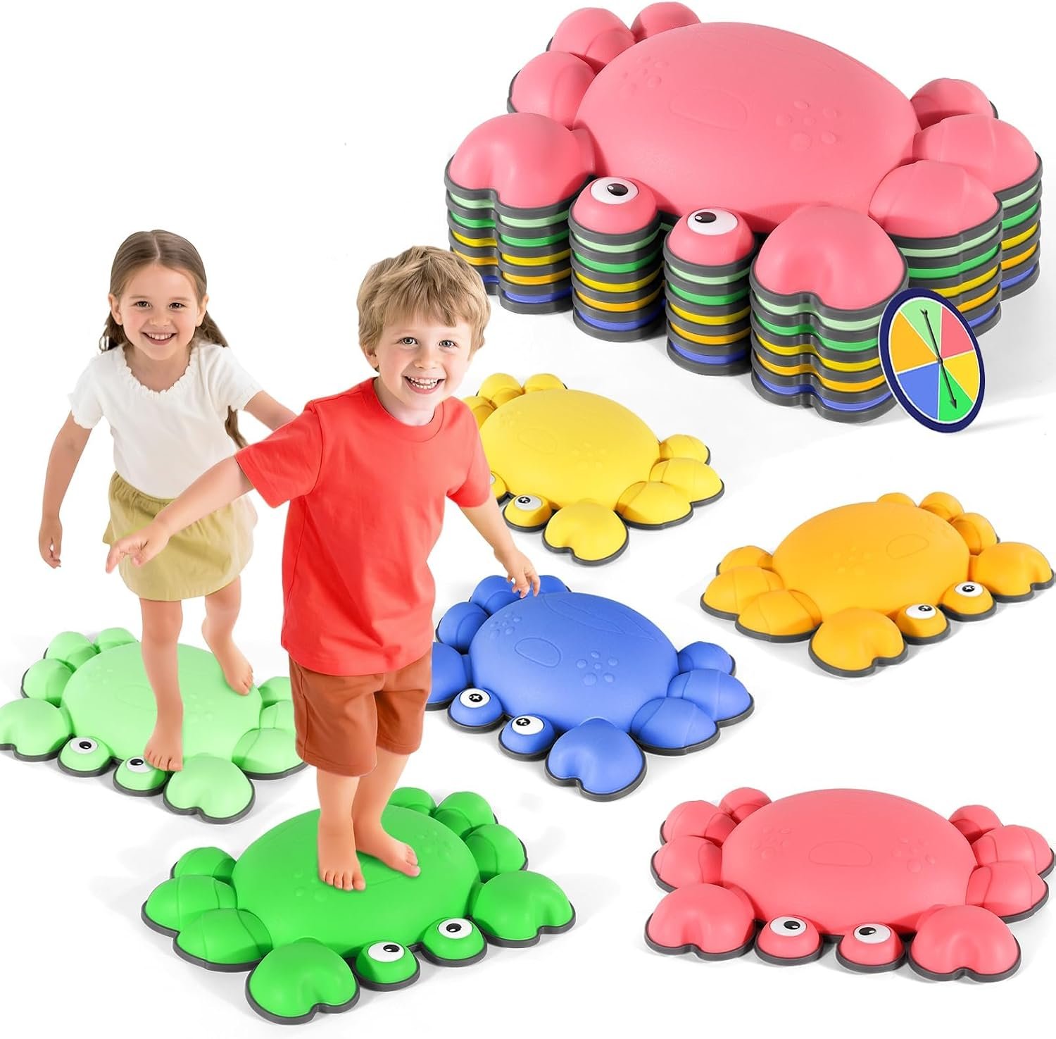 TOPNEW Stepping Stones for Kids, Non-Slip Balance Stepping Stones for Promoting Children’s Coordination Skills, Toddler Stepping Stones Obstacle Course for Kids Age 3 4 5 6 7+