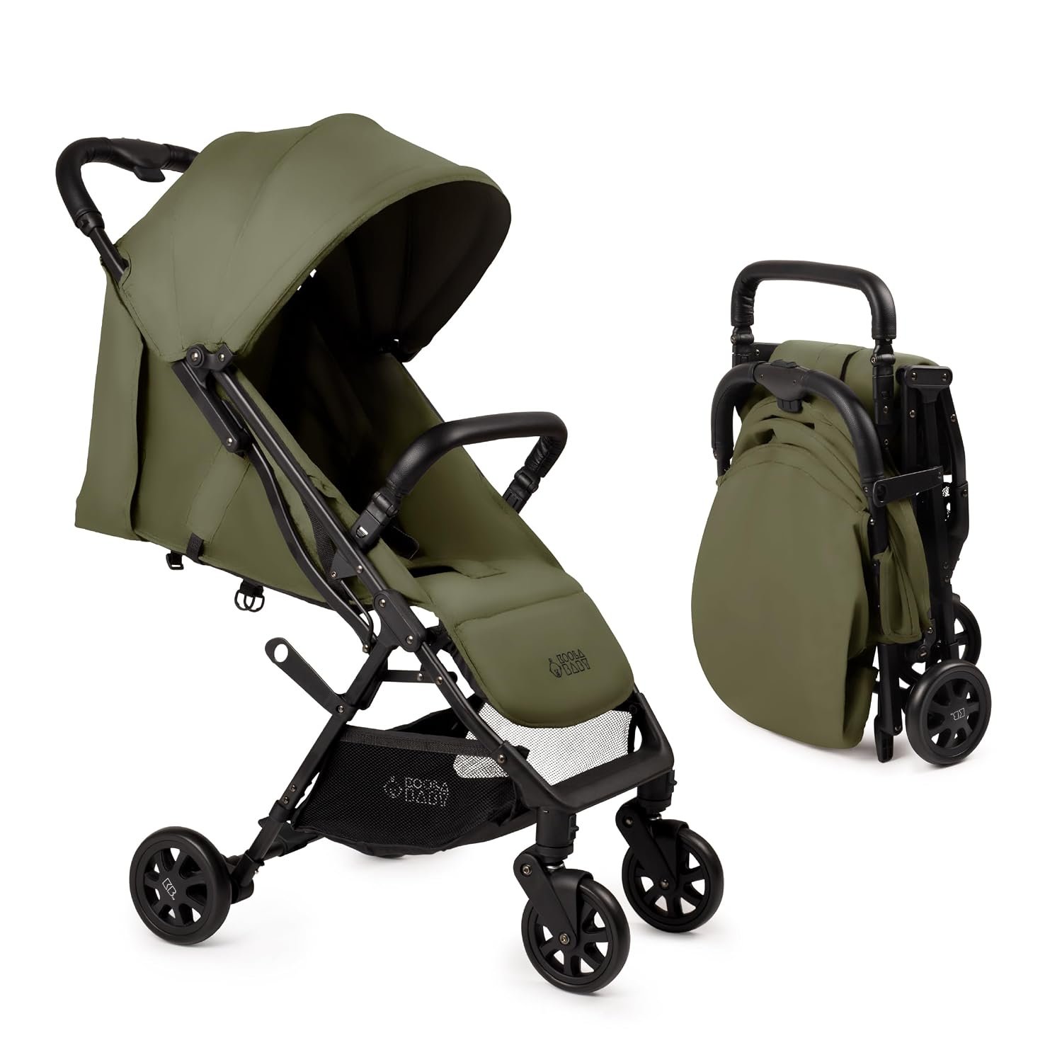 Lightweight Travel Stroller for Baby & Toddlers – Easy Fold & Compact Stroller with Canopy, Storage Basket, Multi-Position Recline & Convenient One-Hand Fold (Green)