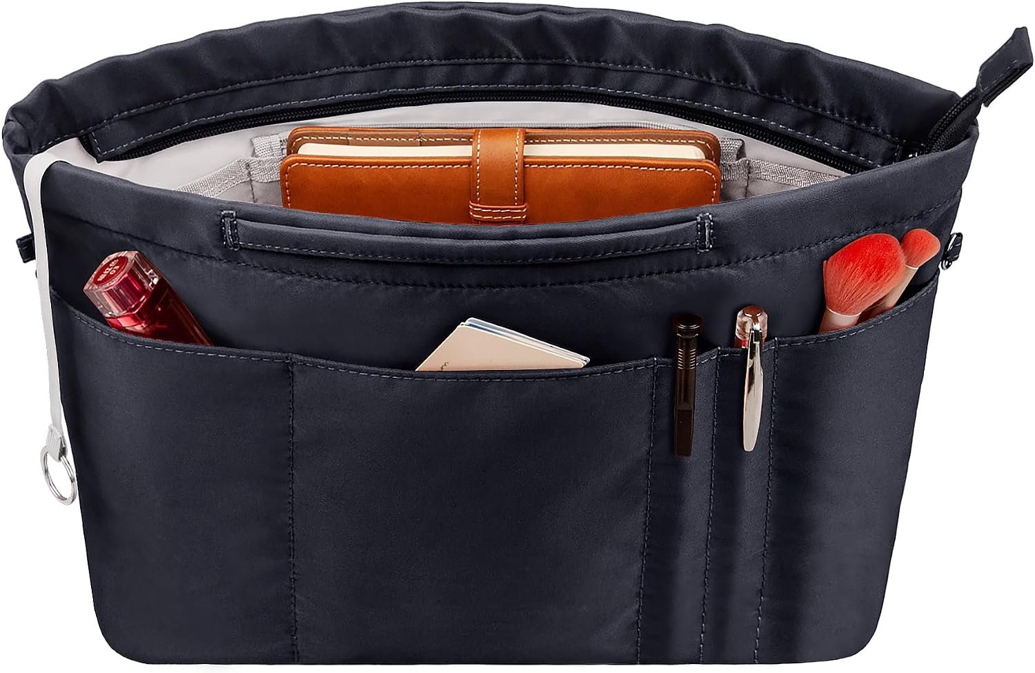 Vercord Purse Insert Organizers for Tote Handbag Bag in Bag with Zipper Liner Bag Organizer for Women 14 pockets