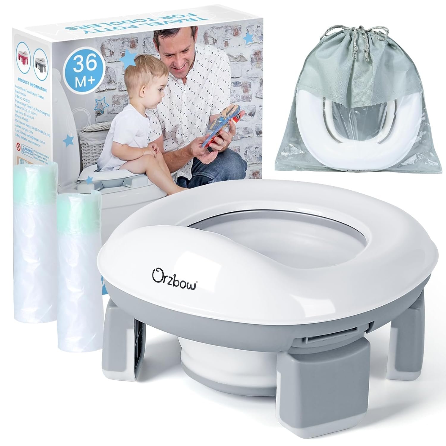 Orzbow Portable Potty Training Chair for Toddler, Travel Emergency Toilet