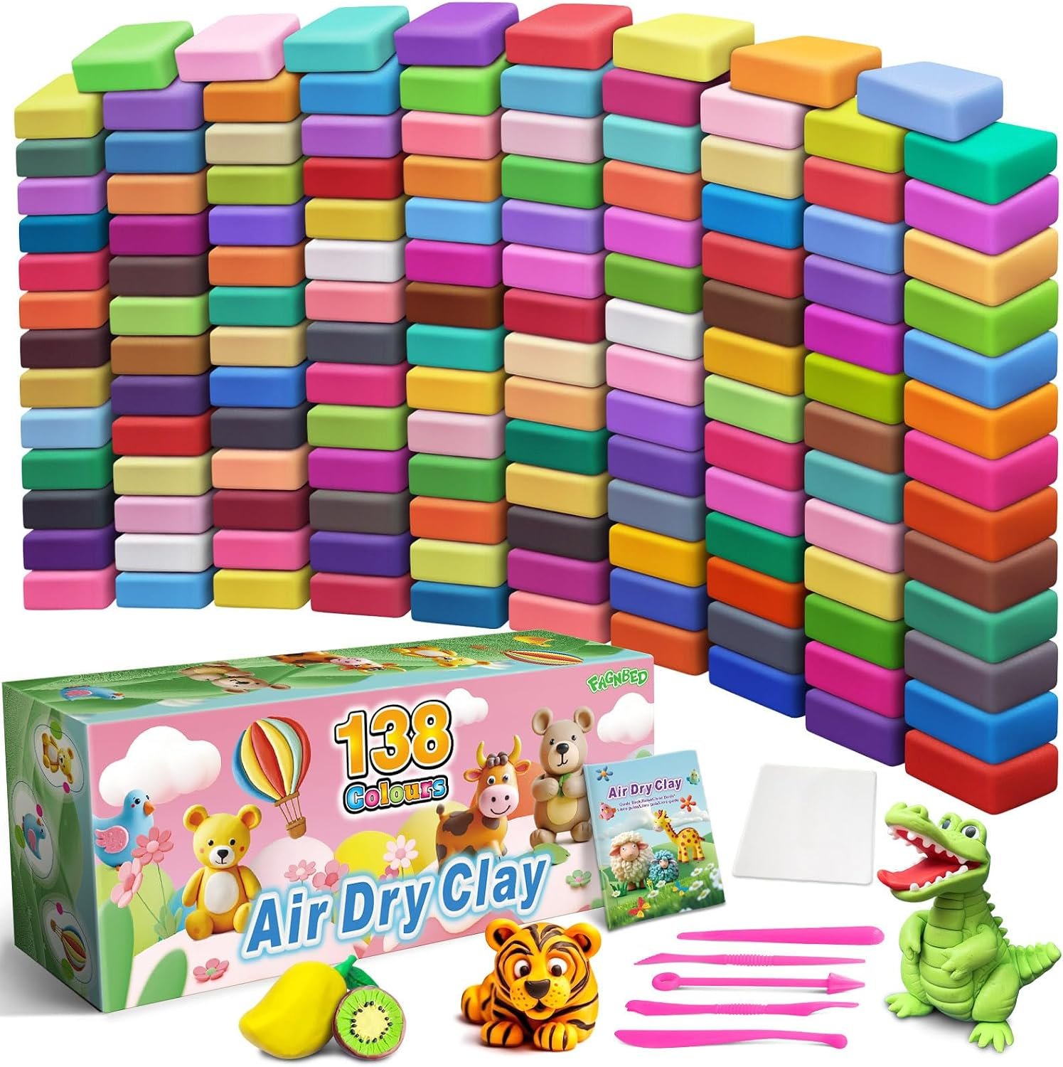 Air Dry Clay 138 Colors, Modeling Magic Clay Gift for Kids