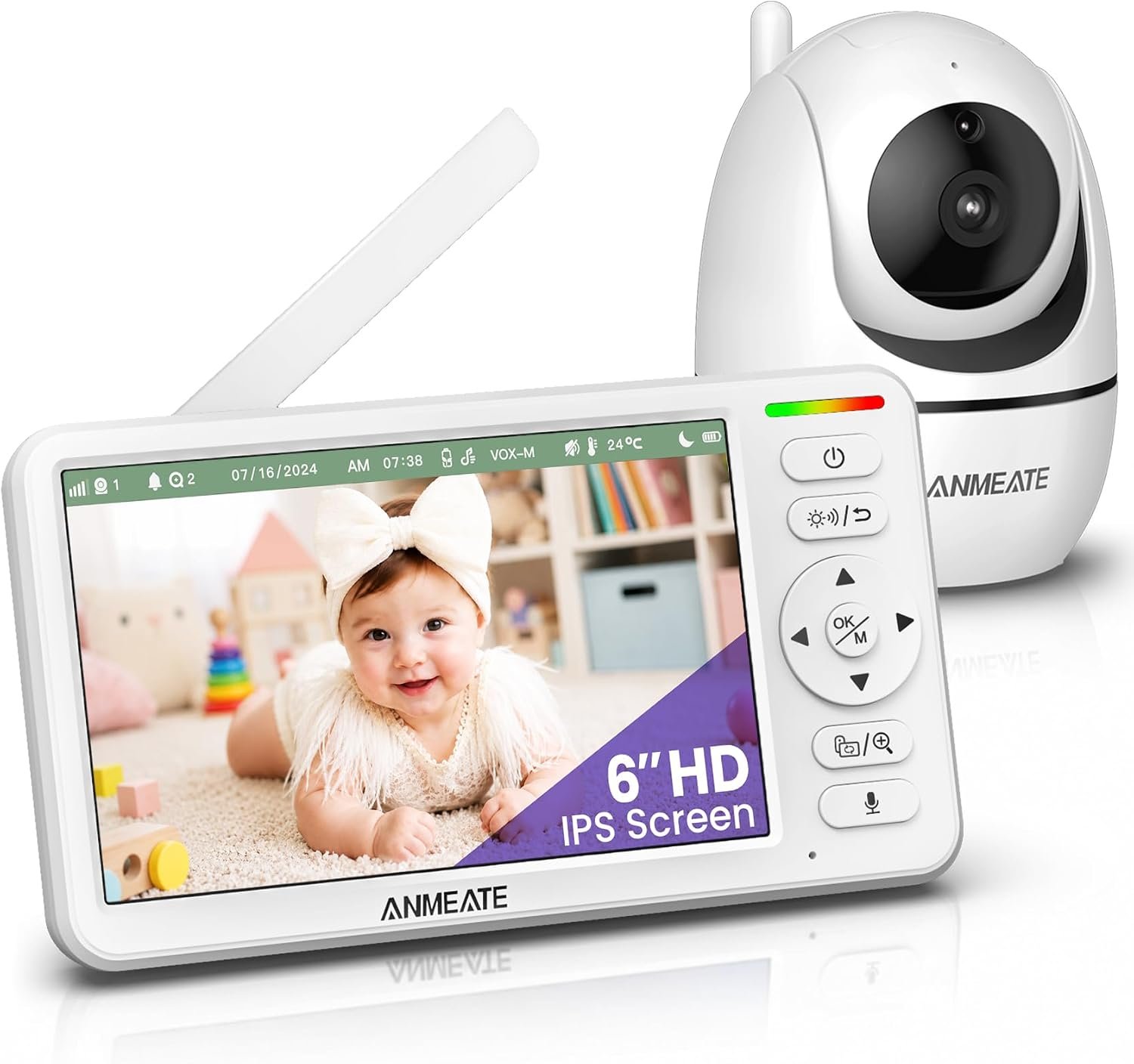 ANMEATE 6″ Video Baby Monitor with Camera and Audio No WiFi