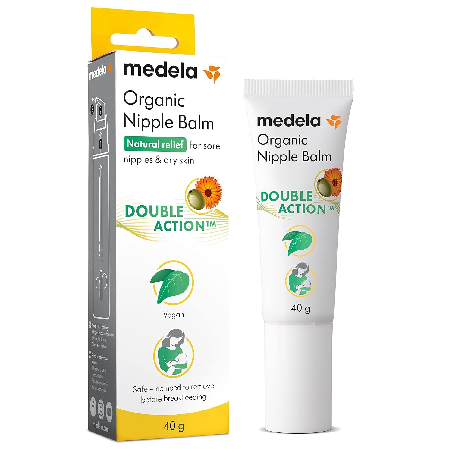 Medela Organic Nipple Cream, Soothing, For Breastfeeding & Pumping, 1.34oz
