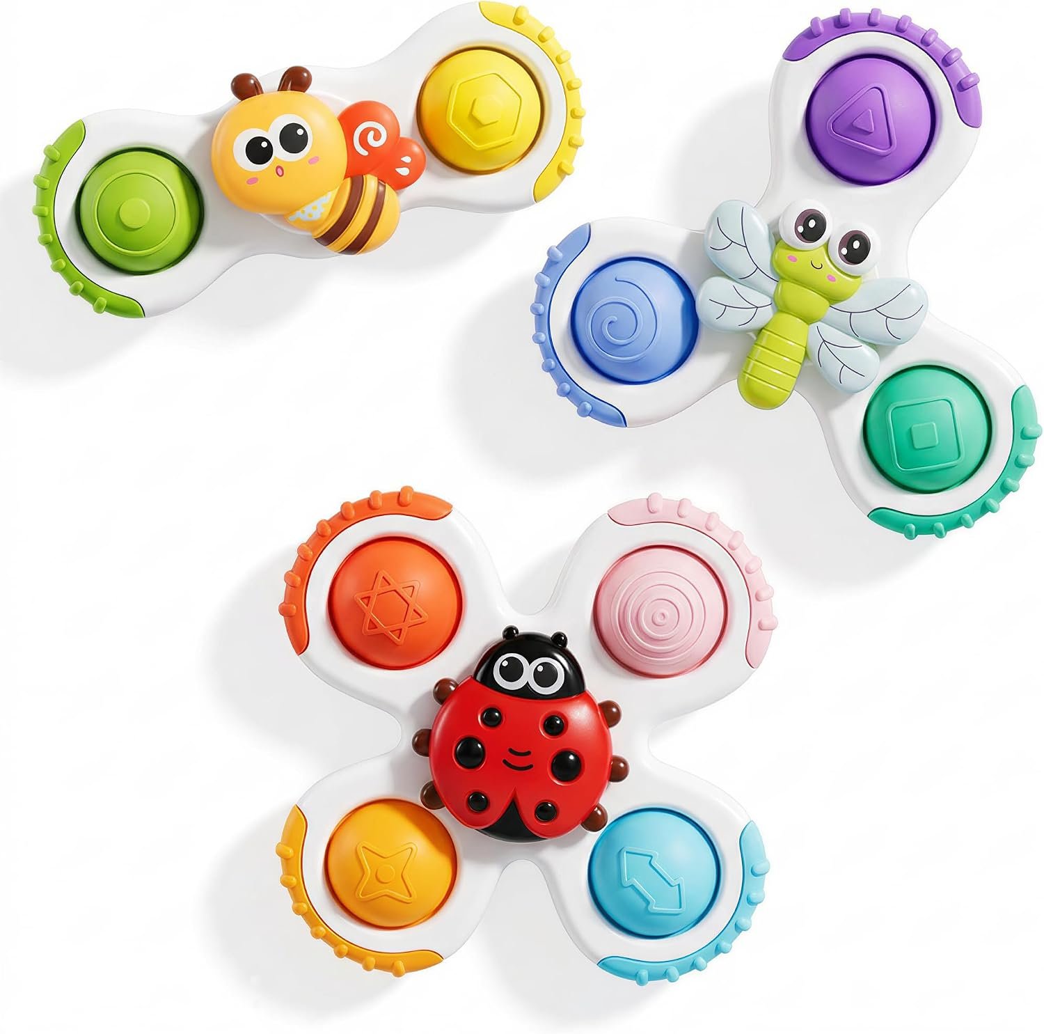 Insect Suction Cup Spinner Baby Bath Toys for Kids Ages 1-3