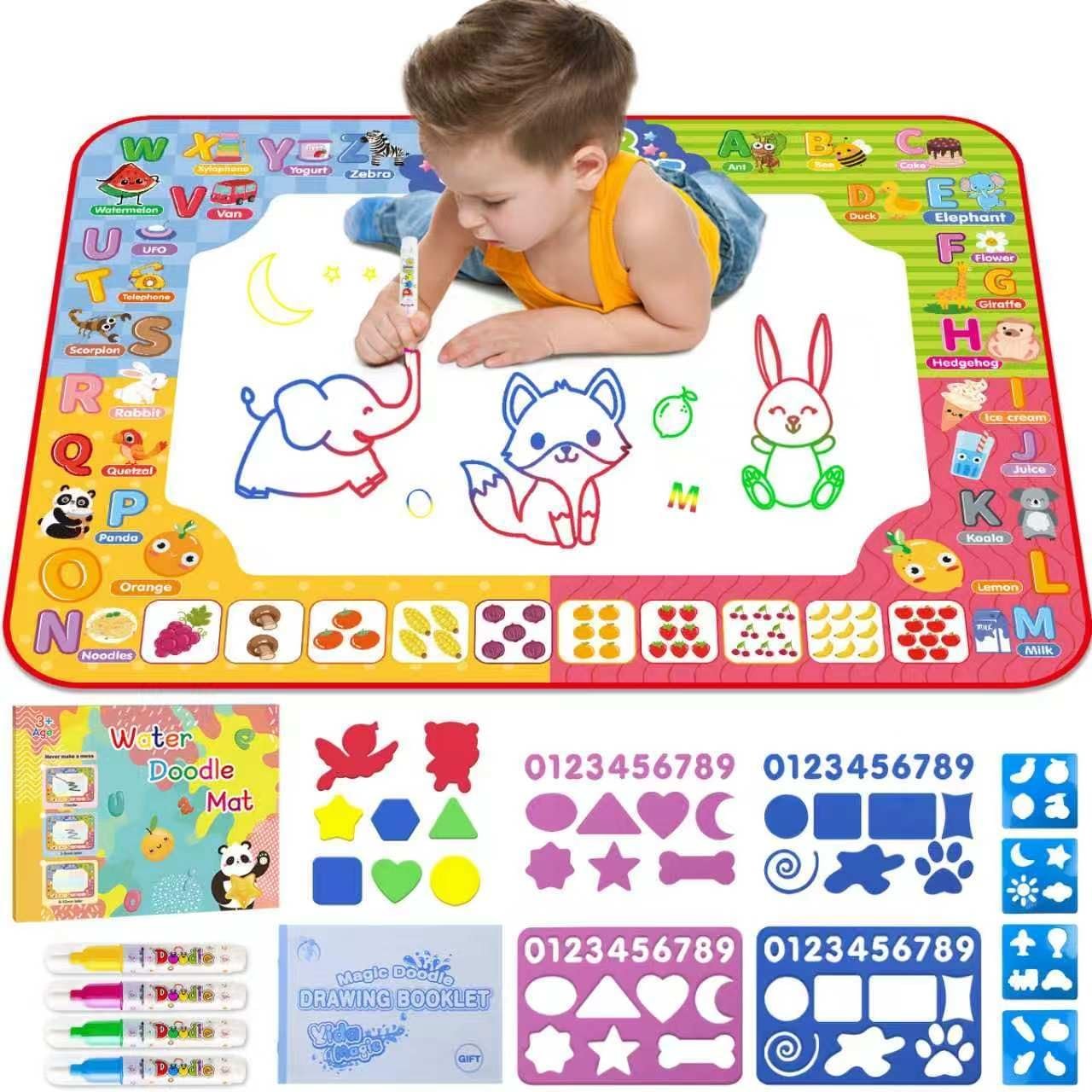 Water Doodle Mat 32 x 24 Inch Kids Water Painting Writing Drawing Mat Toy