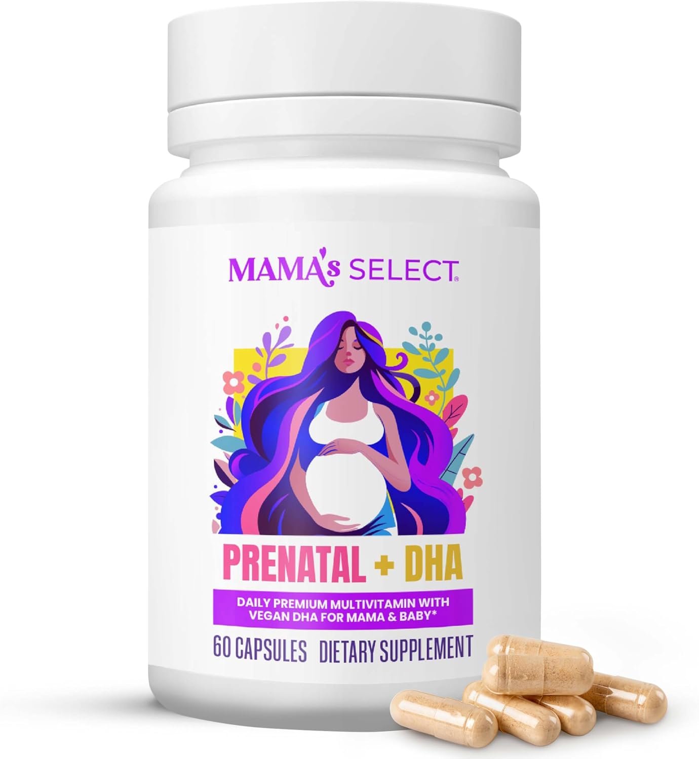 Prenatal Vitamins with Vegan DHA – MTHFR Methylated Folate, Fish-Free